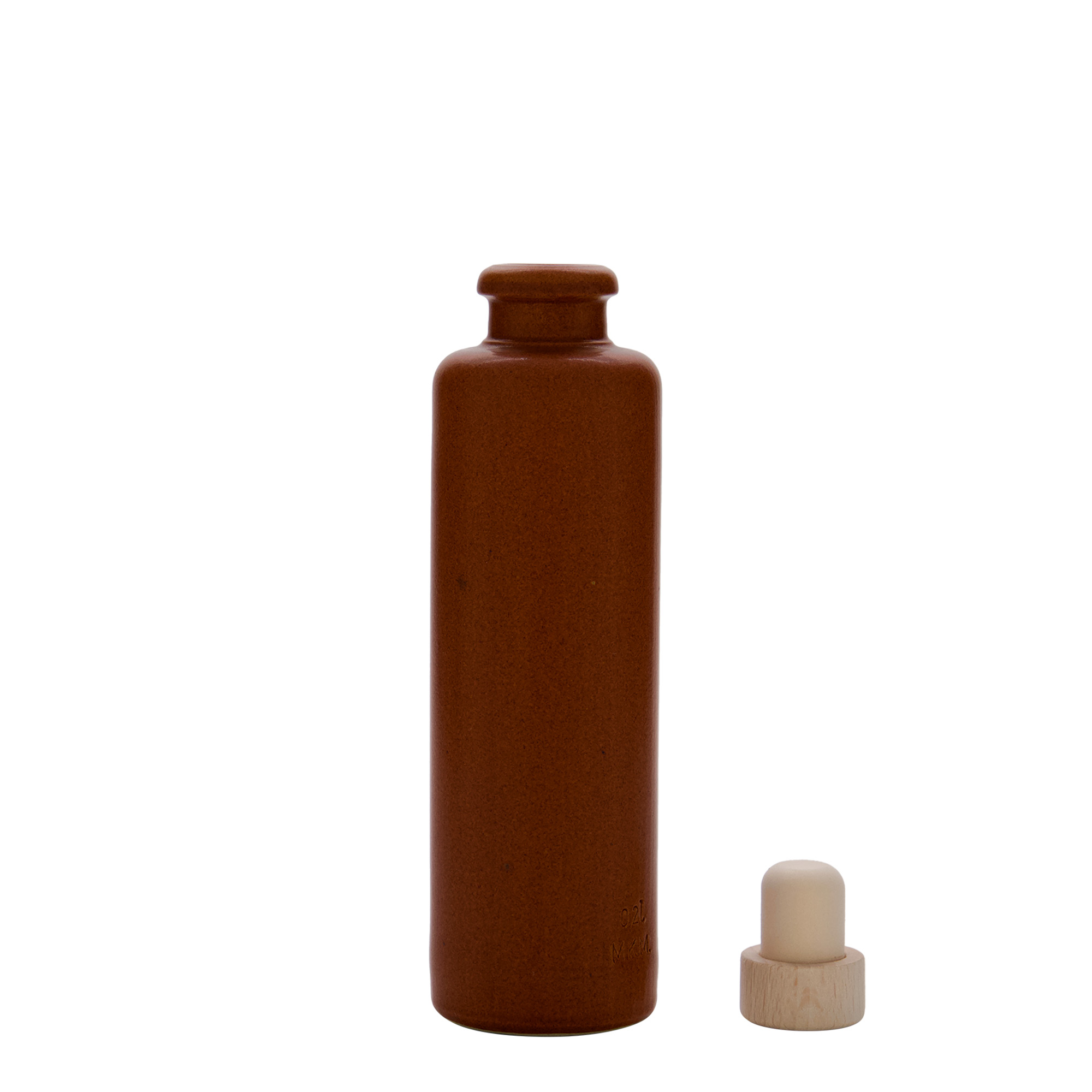 200 ml clay jug, stoneware, red-brown, opening: cork
