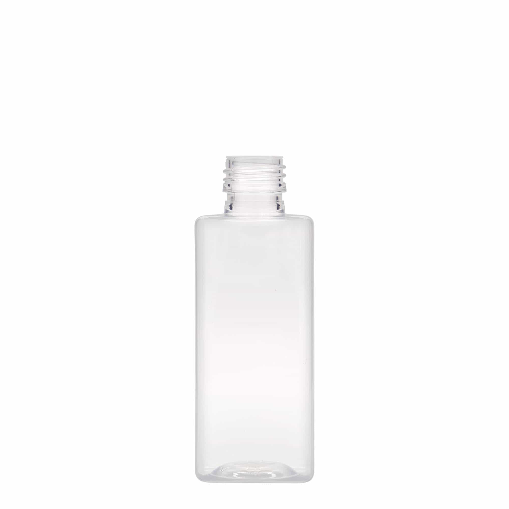 250 ml PET bottle ‘Karl’, square, plastic, opening: PP 28
