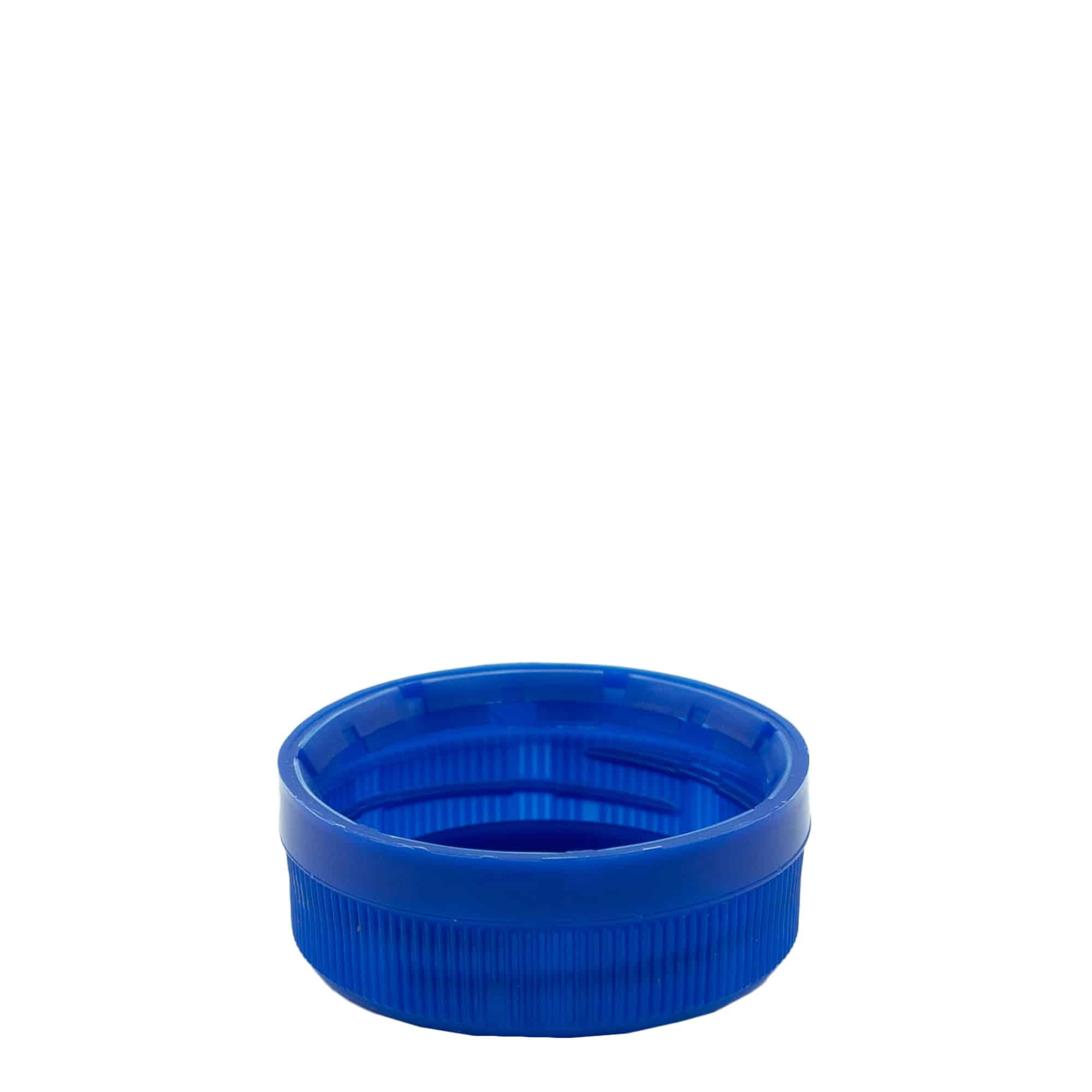 Screw cap for two start thread, PE plastic, blue, for opening: PET 38 mm