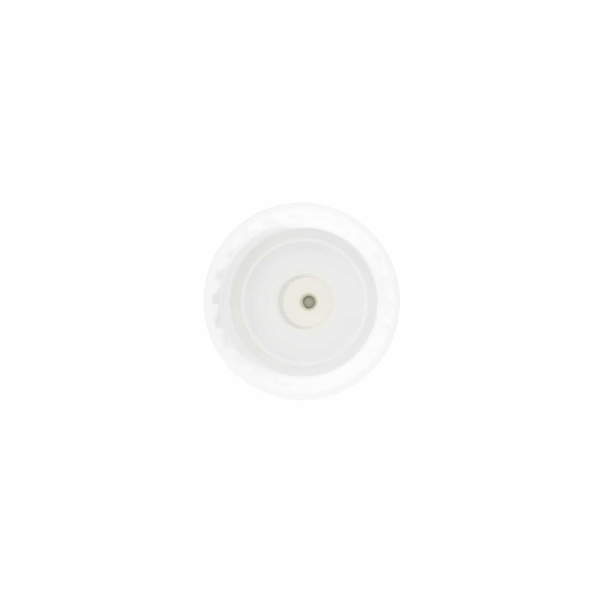 Screw cap with applicator, PP plastic, white, for opening: 24/410