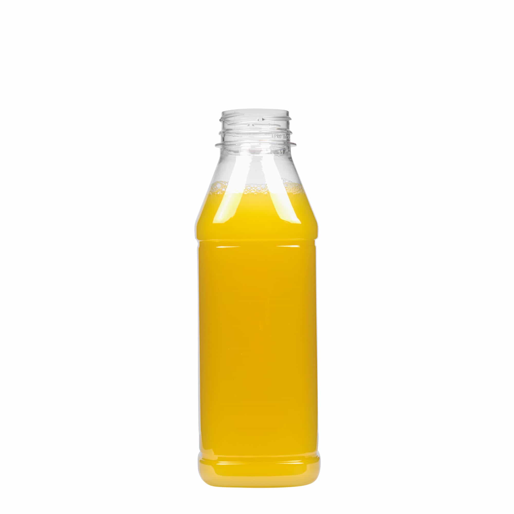 500 ml PET bottle 'Milk and Juice Carré', square, plastic, opening: 38 mm