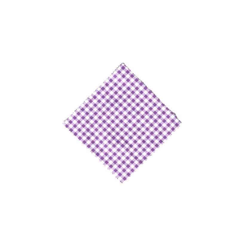 Checked fabric jar cover 15x15, square, textile, lilac, for opening: TO58-TO82