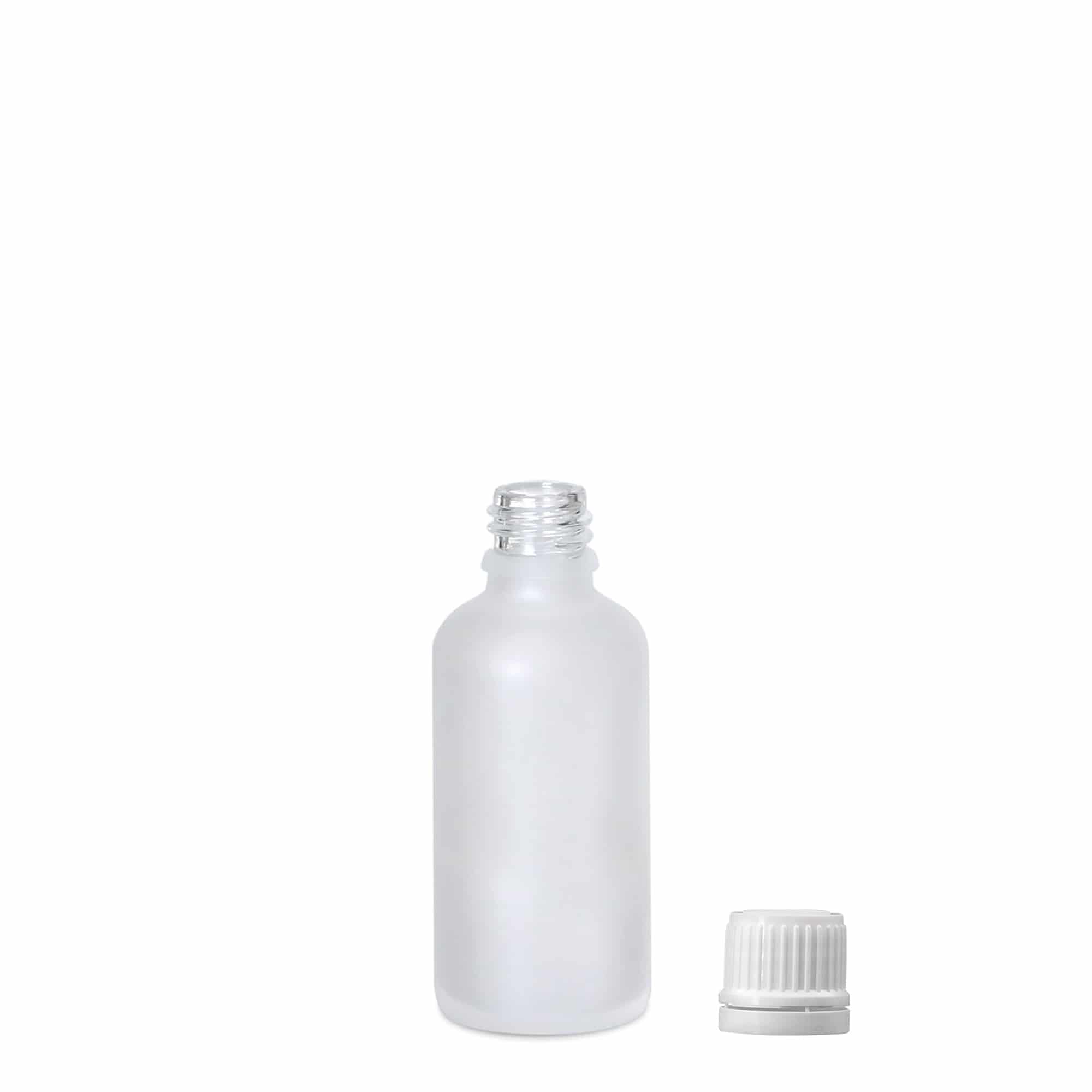50 ml medical bottle, glass, frosted, opening: DIN 18