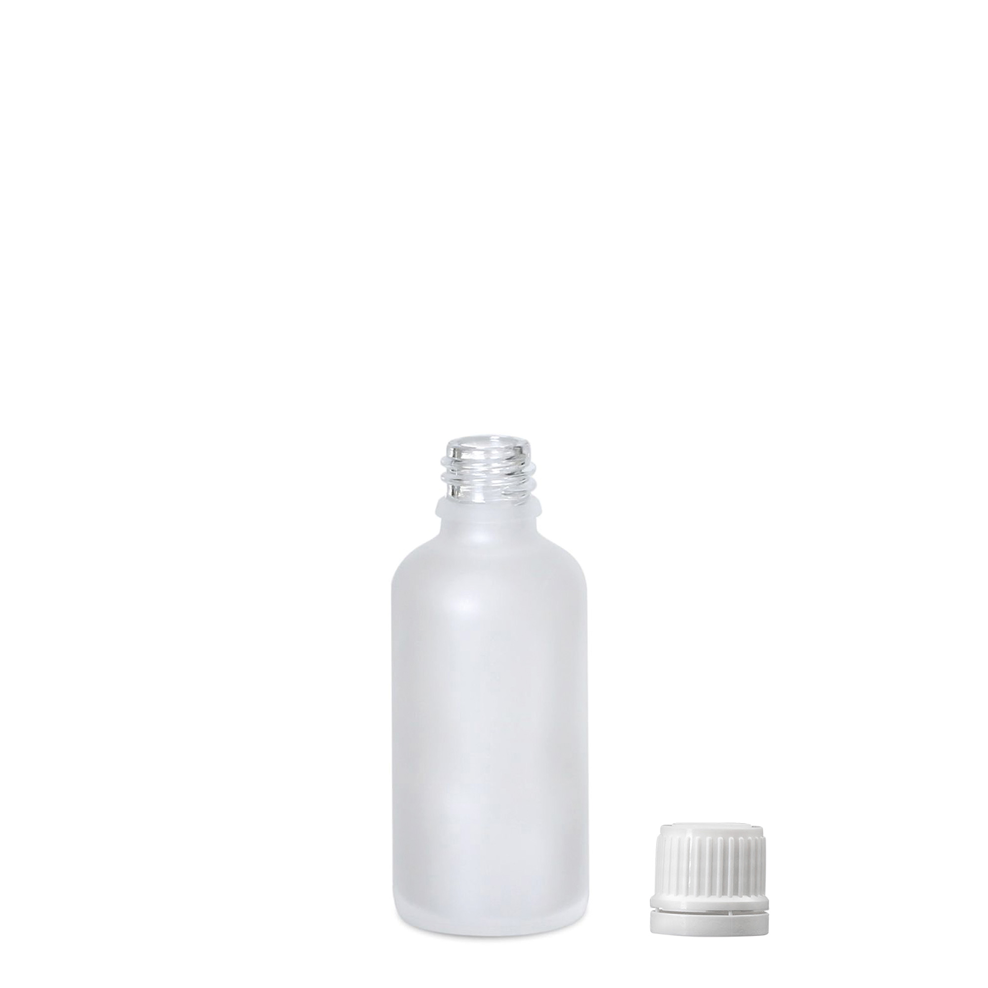 50 ml medical bottle, glass, frosted, opening: DIN 18 50 ml medical bottle, glass, frosted, opening: DIN 18