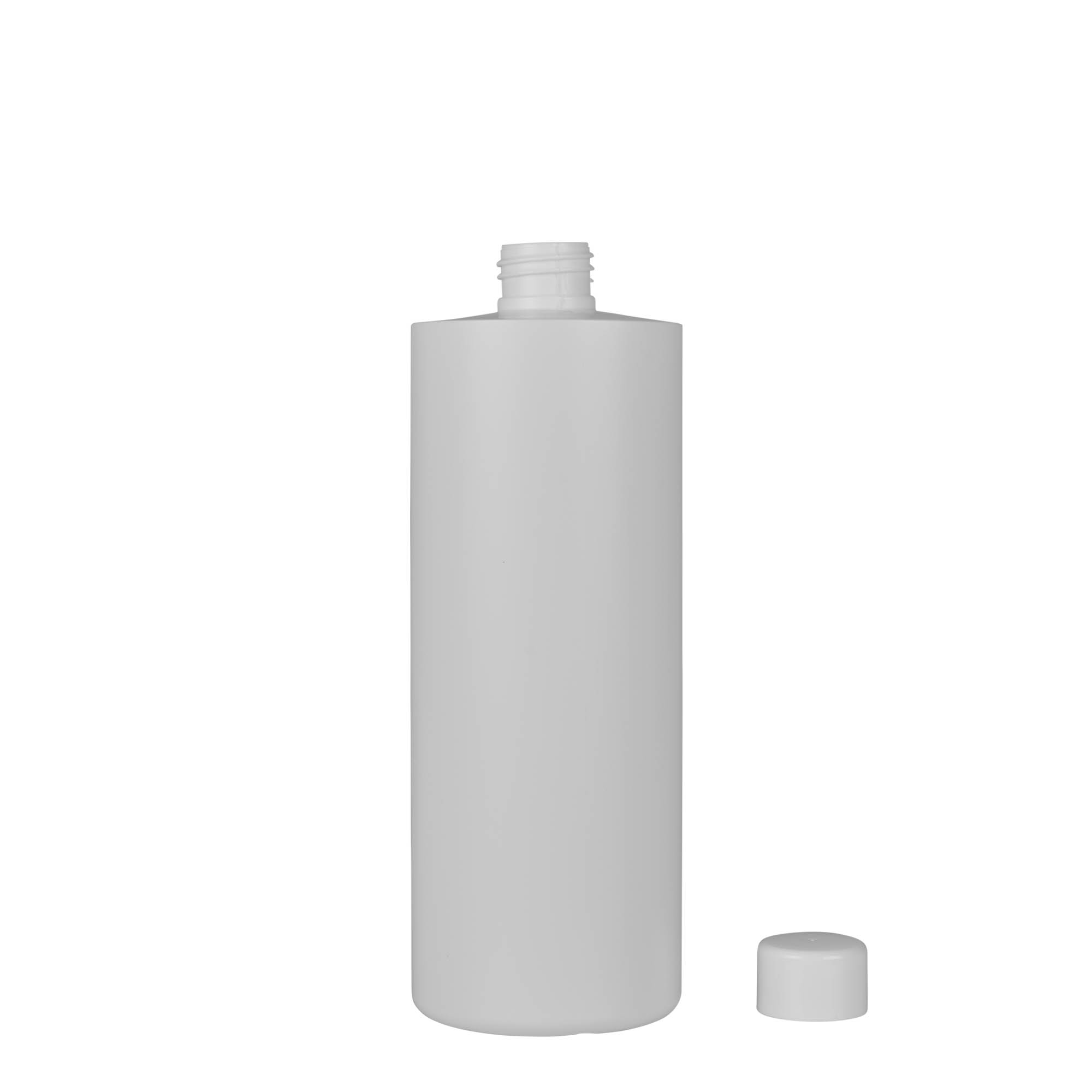 500 ml plastic bottle 'Pipe', green HDPE, white, opening: 24/410 500 ml plastic bottle 'Pipe', green HDPE, white, opening: 24/410