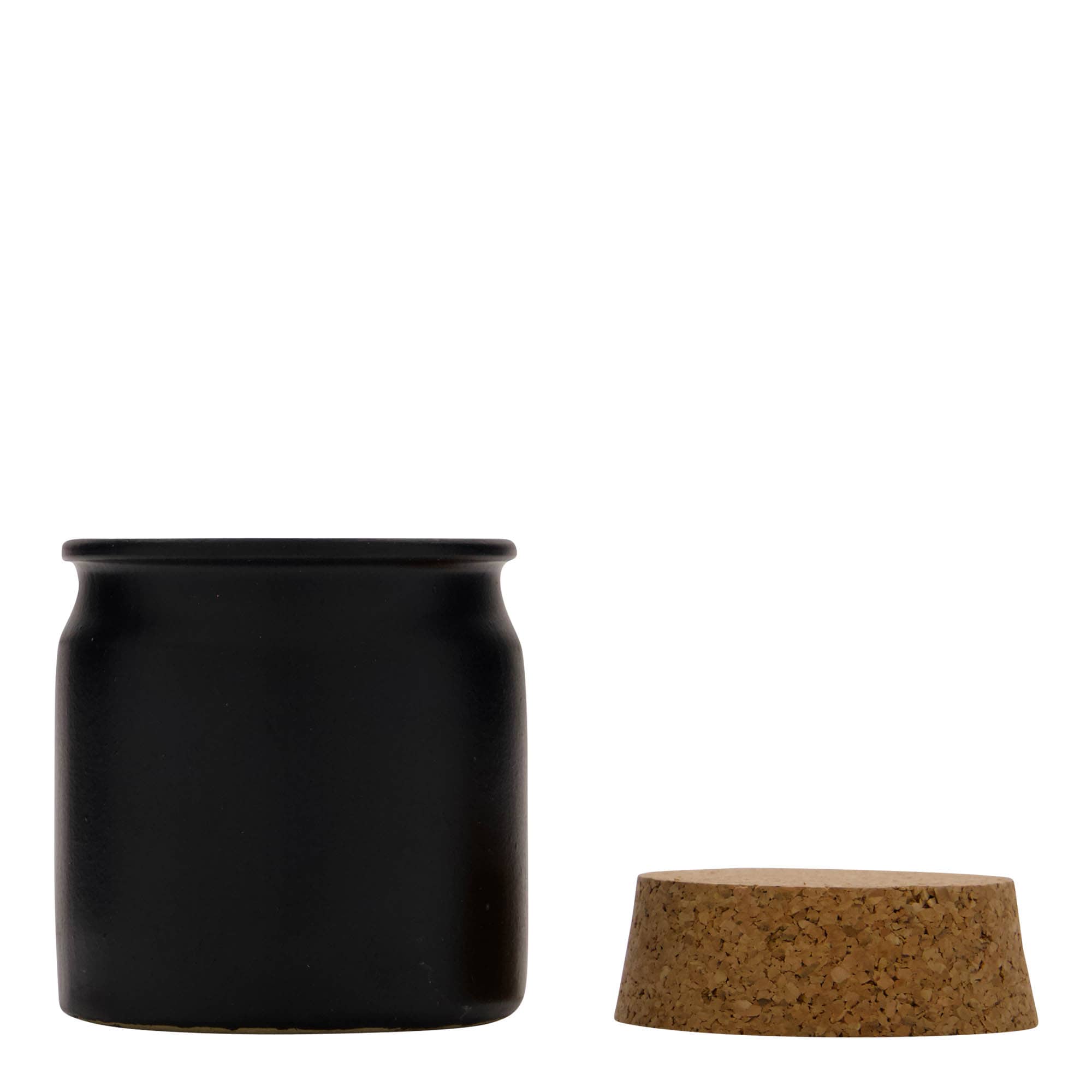 160 ml stoneware pot, ceramic, black, opening: cork