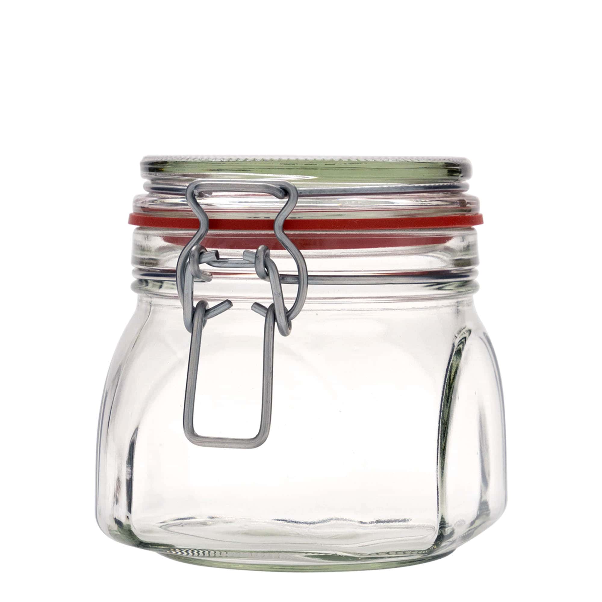 630 ml wire bail jar, square, opening: wire bail closure