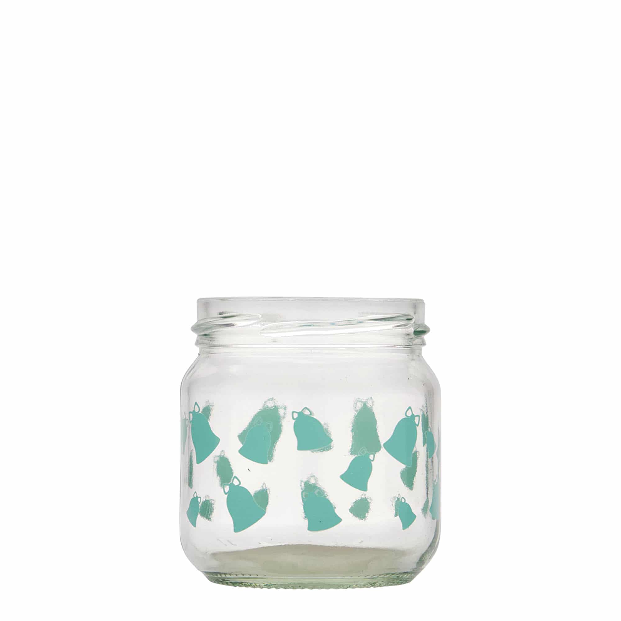 212 ml round glass, motif: jingle bells, opening: twist-off (TO 66)