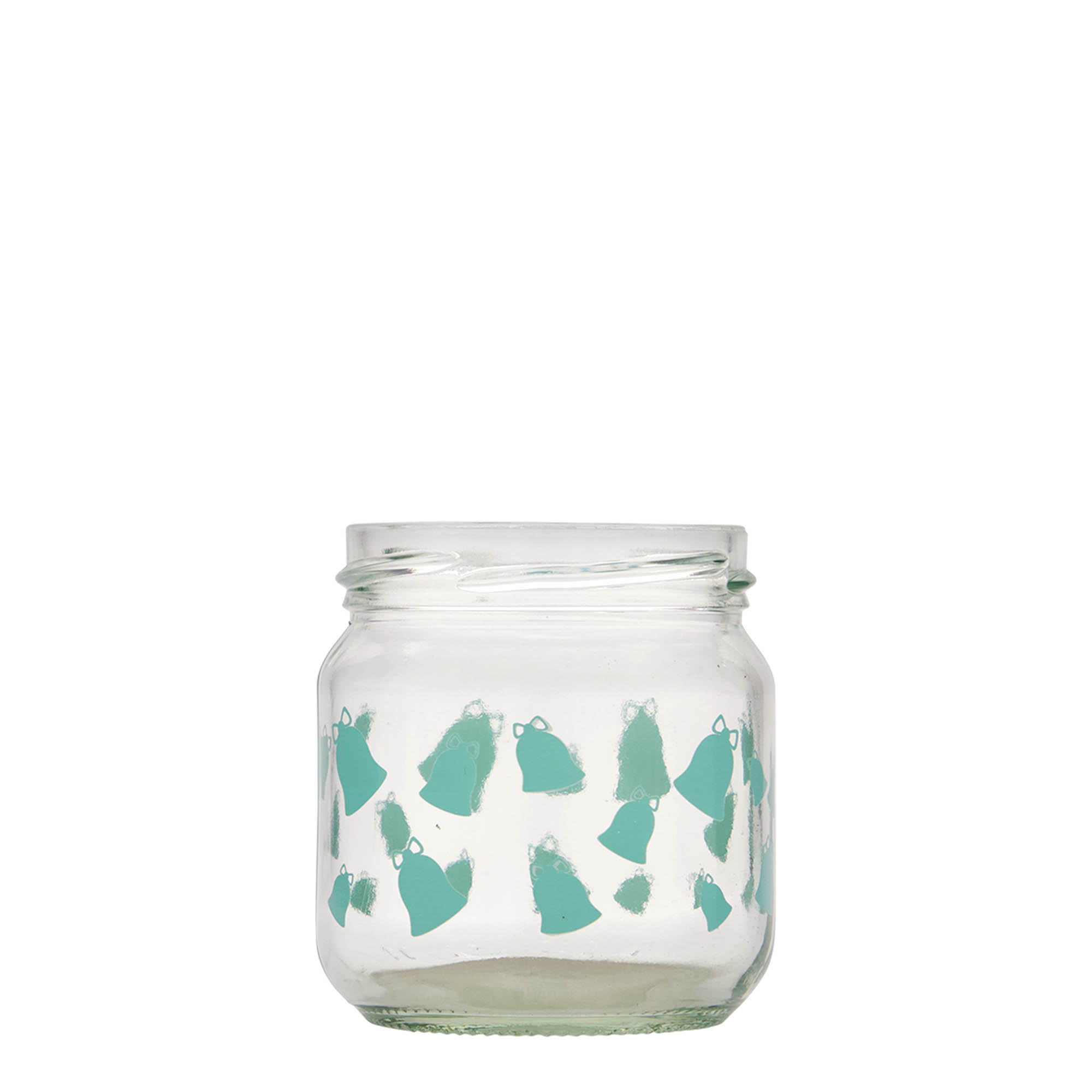 212 ml round glass, motif: jingle bells, opening: Twist-off (TO 66)