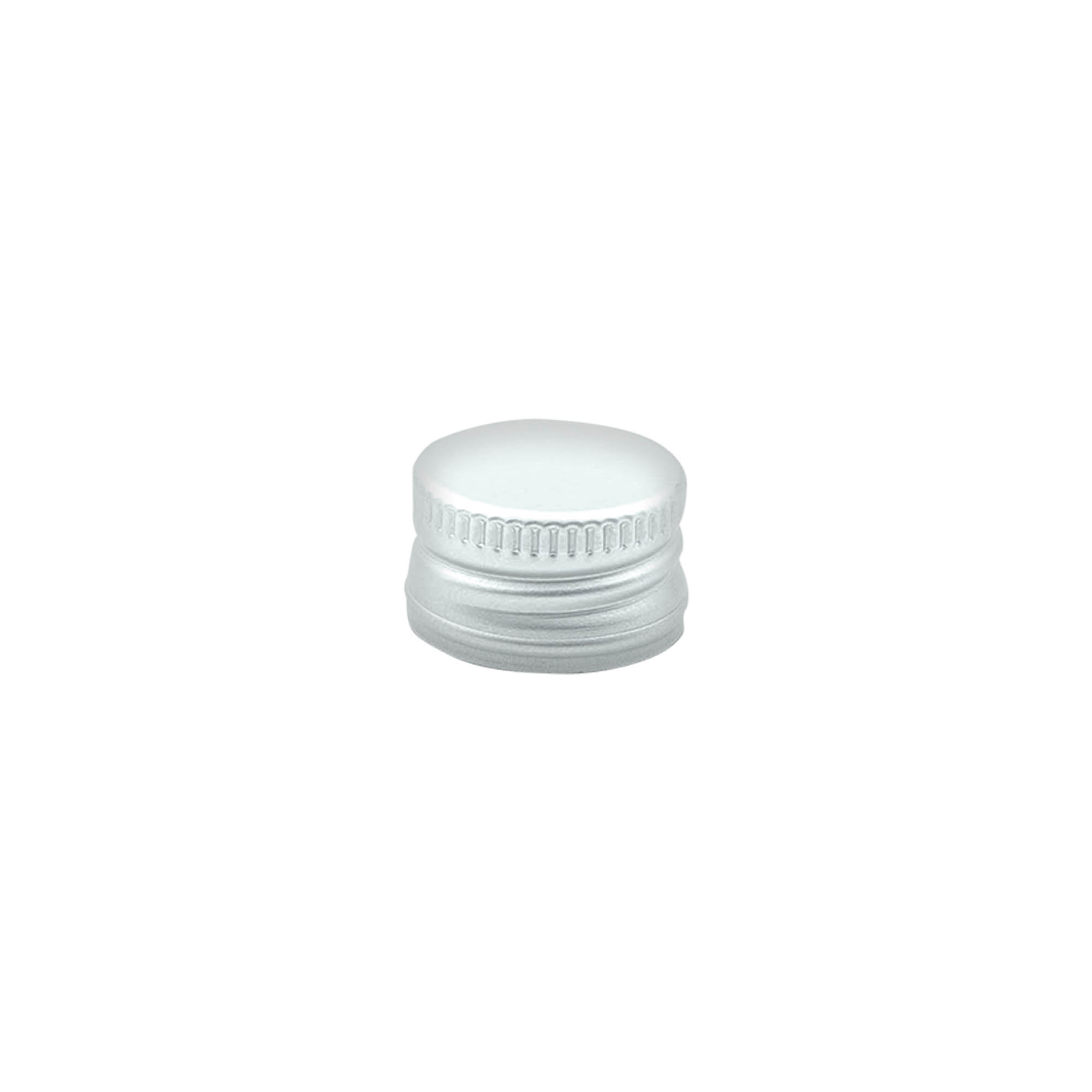 Screw cap, metal, silver, for opening: PP 18 Screw cap, metal, silver, for opening: PP 18