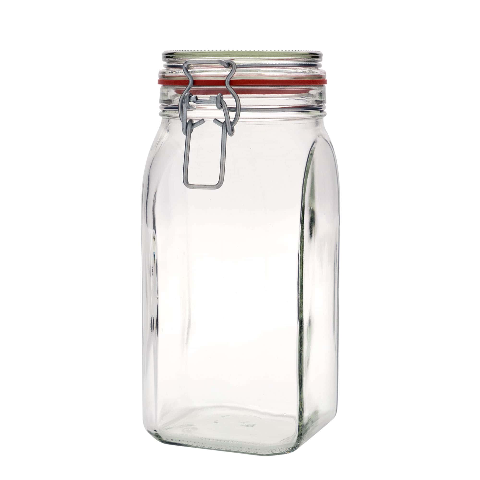1,540 ml wire bail jar, square, opening: wire bail closure