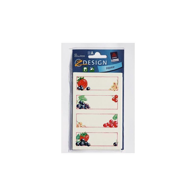 Zweckform Labels ‘Redcurrants’, rectangular, paper, multicoloured
