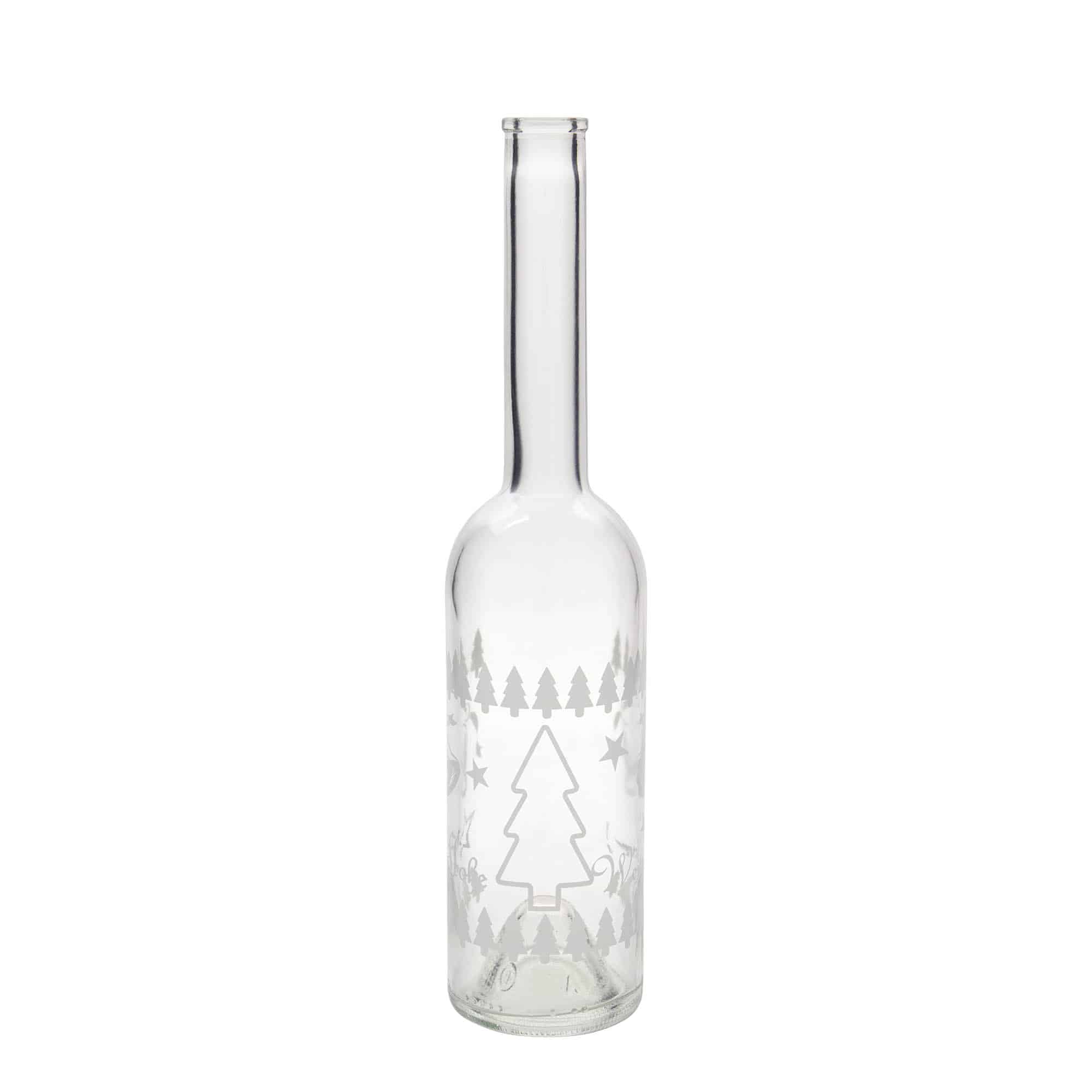 500 ml glass bottle 'Opera', design: Classic Christmas, opening: cork