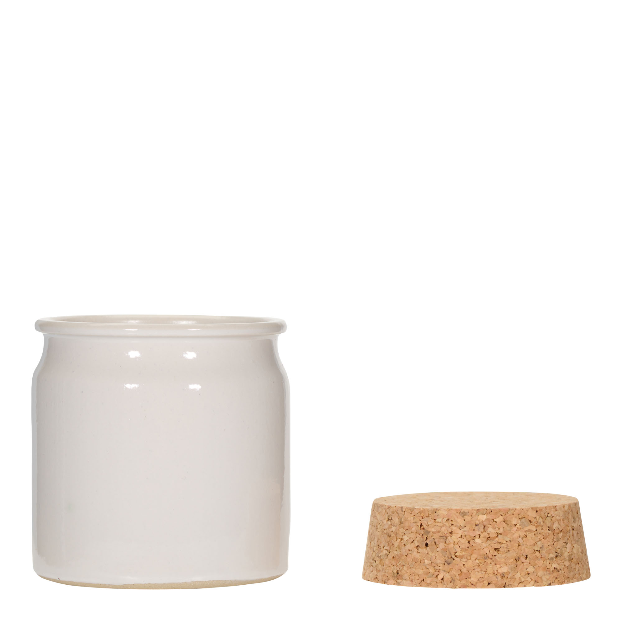 160 ml stoneware pot, ceramic, white, opening: cork 160 ml stoneware pot, ceramic, white, opening: cork