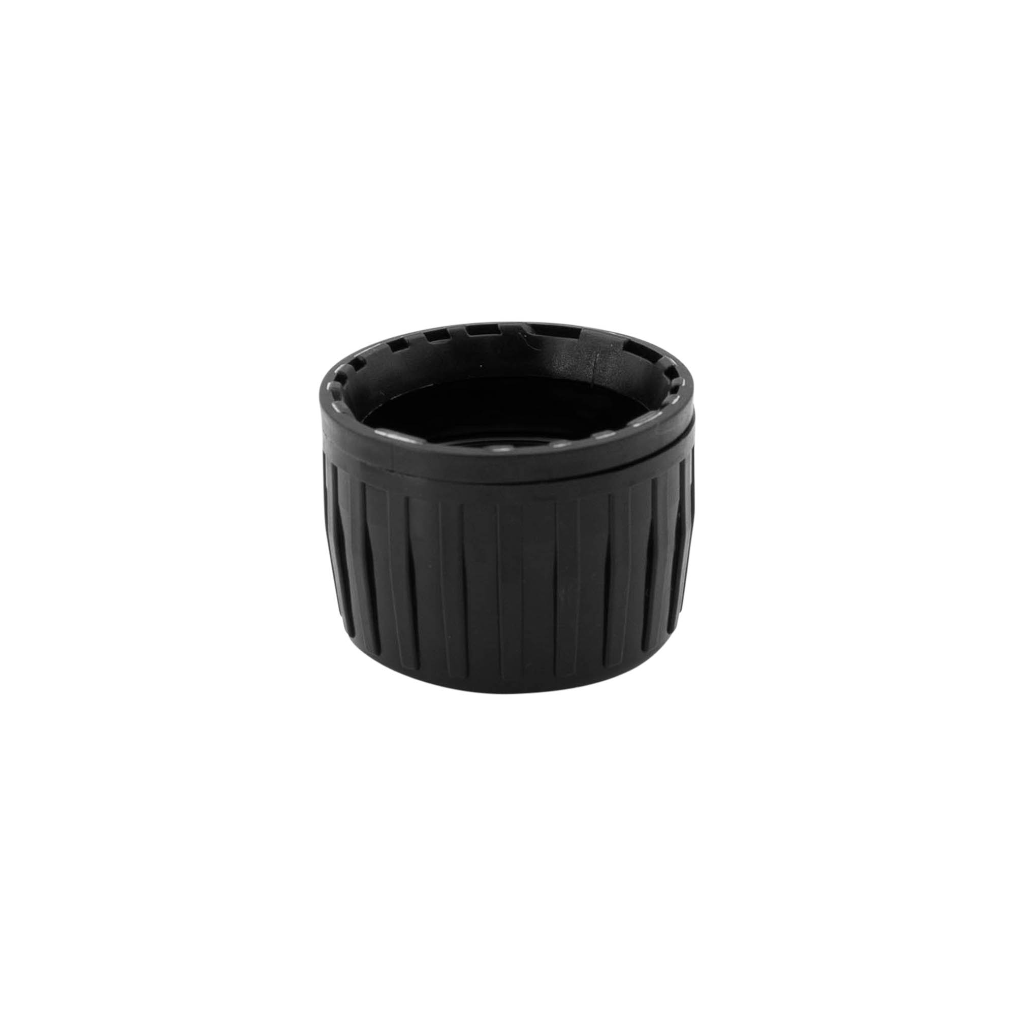 Screw cap originality, PP plastic, black, for opening: DIN 28