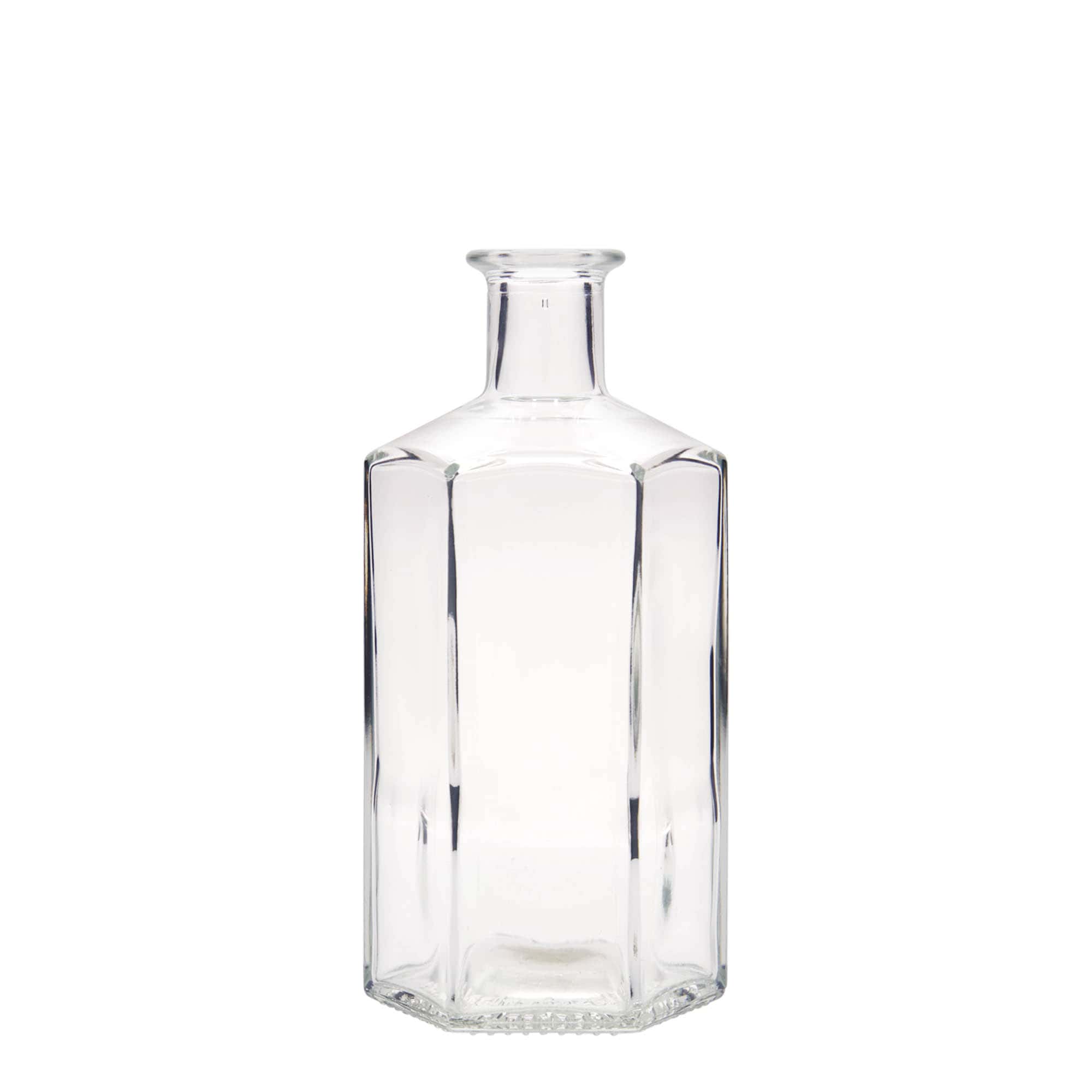 500 ml glass bottle apothecary 'Jimmy', hexagonal, opening: cork