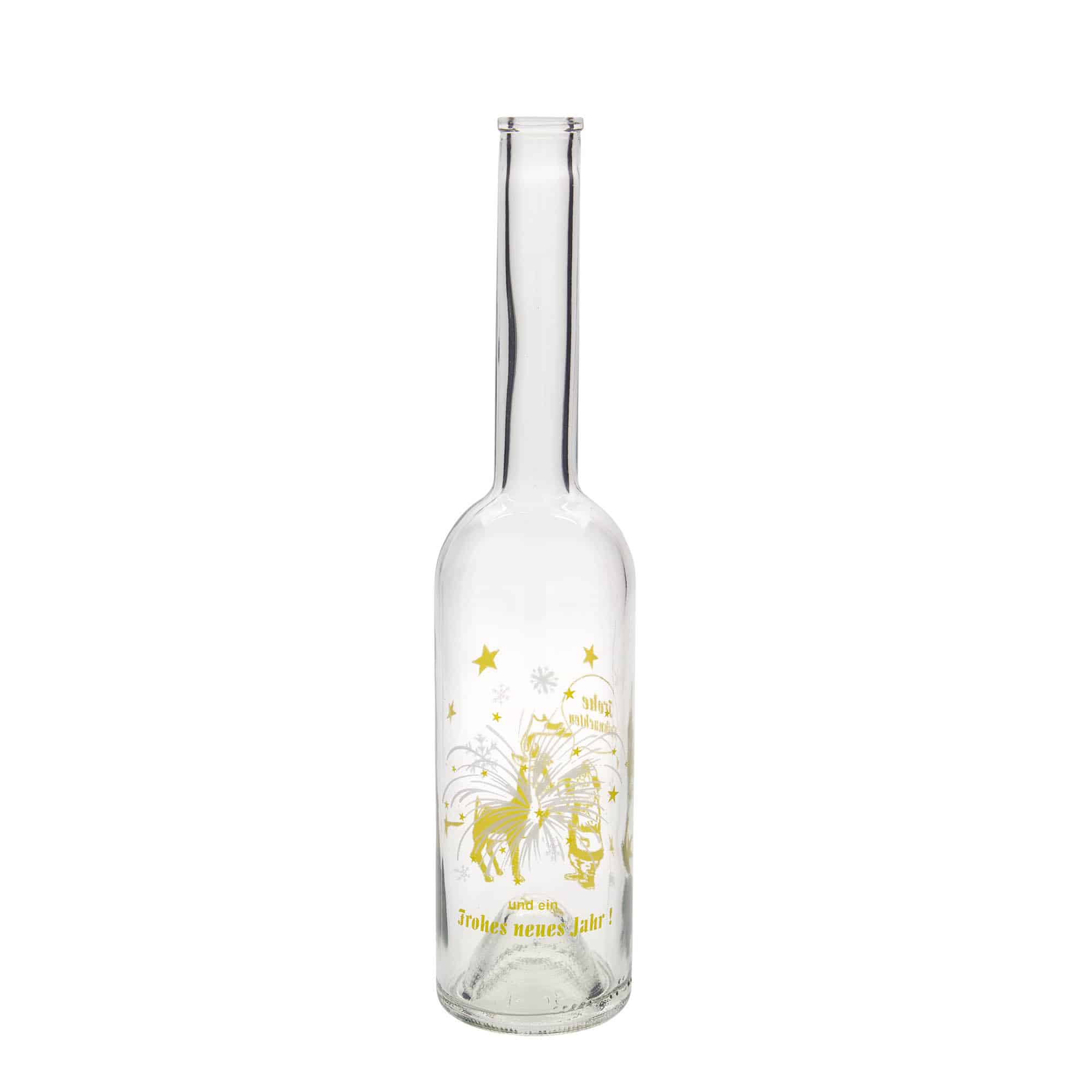 500 ml glass bottle 'Opera', design: fireworks, opening: cork