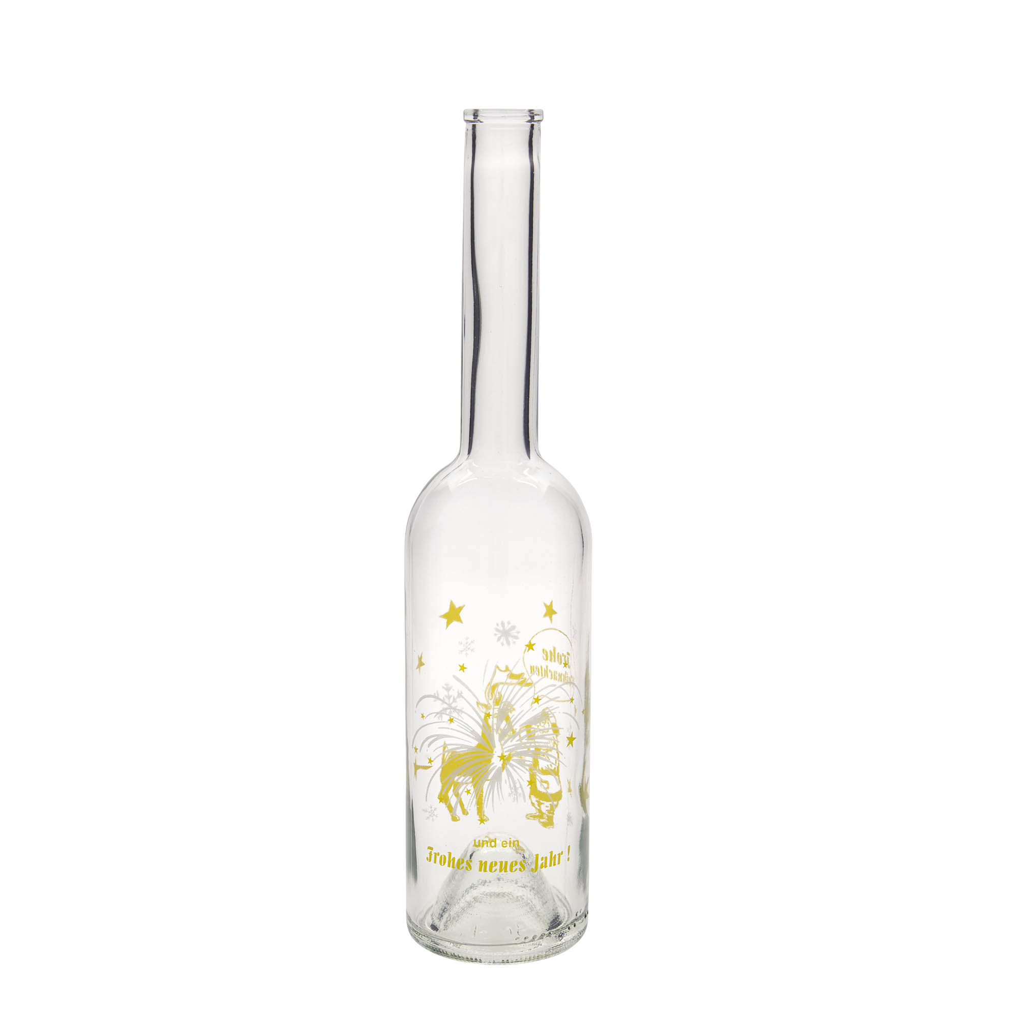 500 ml glass bottle 'Opera', design: fireworks, opening: cork