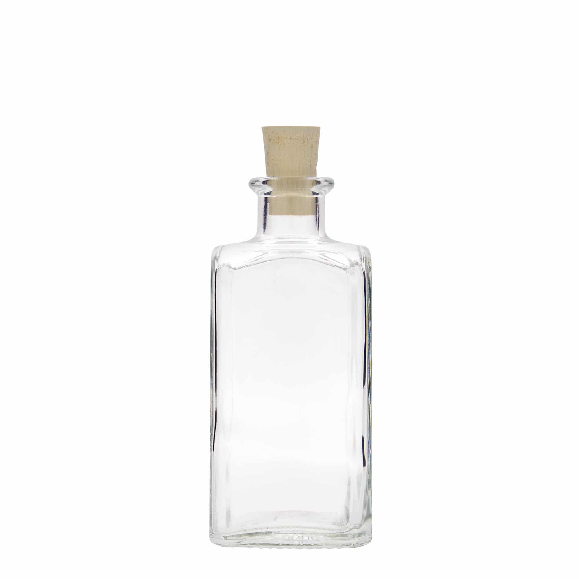 250 ml glass apothecary bottle Carré, square, closure: cork