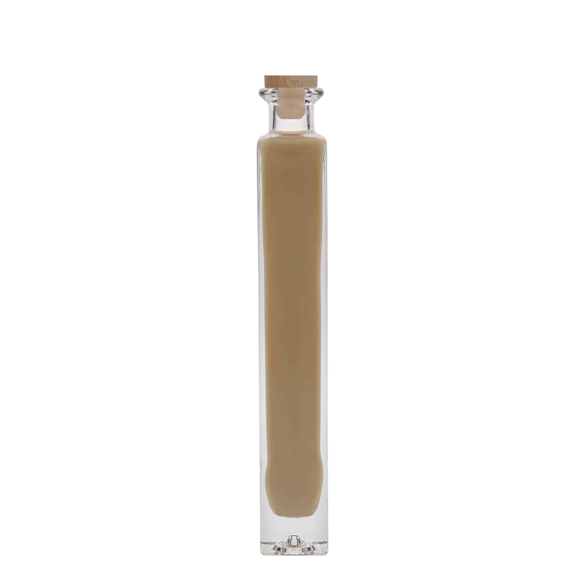 200 ml glass bottle 'Tommy', square, closure: cork