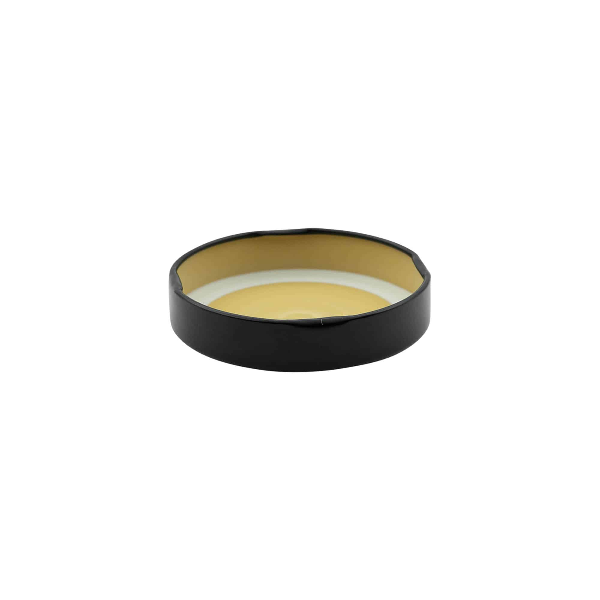 Deep Twist-off closure, tinplate, black, for opening: Deep-TO 66