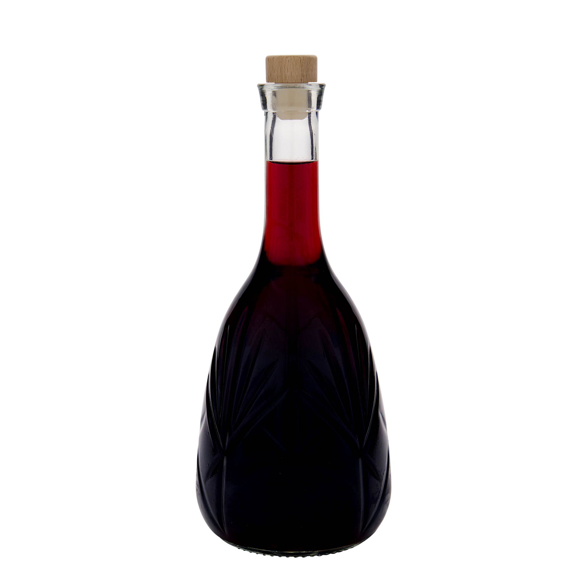 1,000 ml glass bottle 'Reliefa', opening: cork