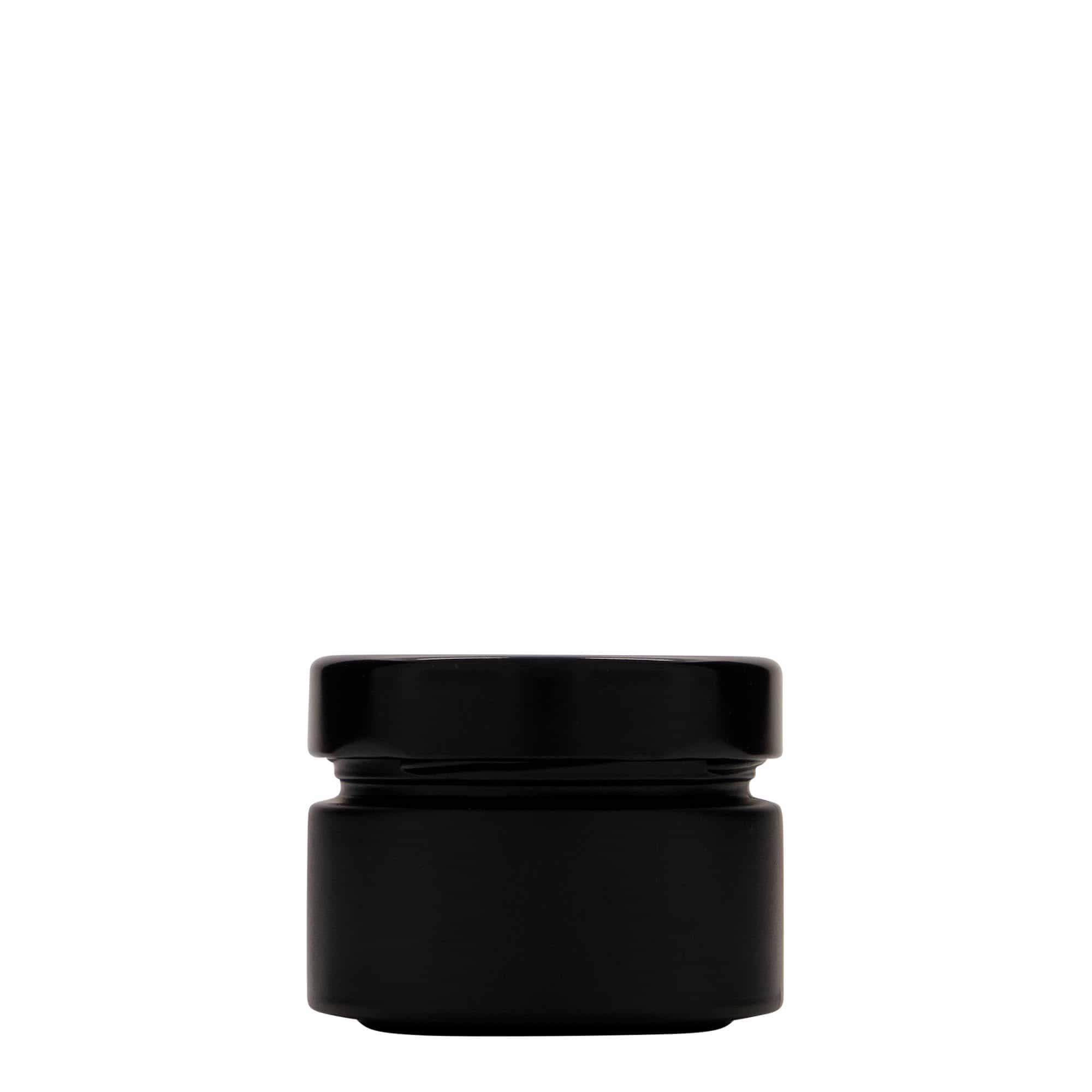130 ml round glass 'Aurora', black, opening: Deep-Twist-Off (DTO 66)