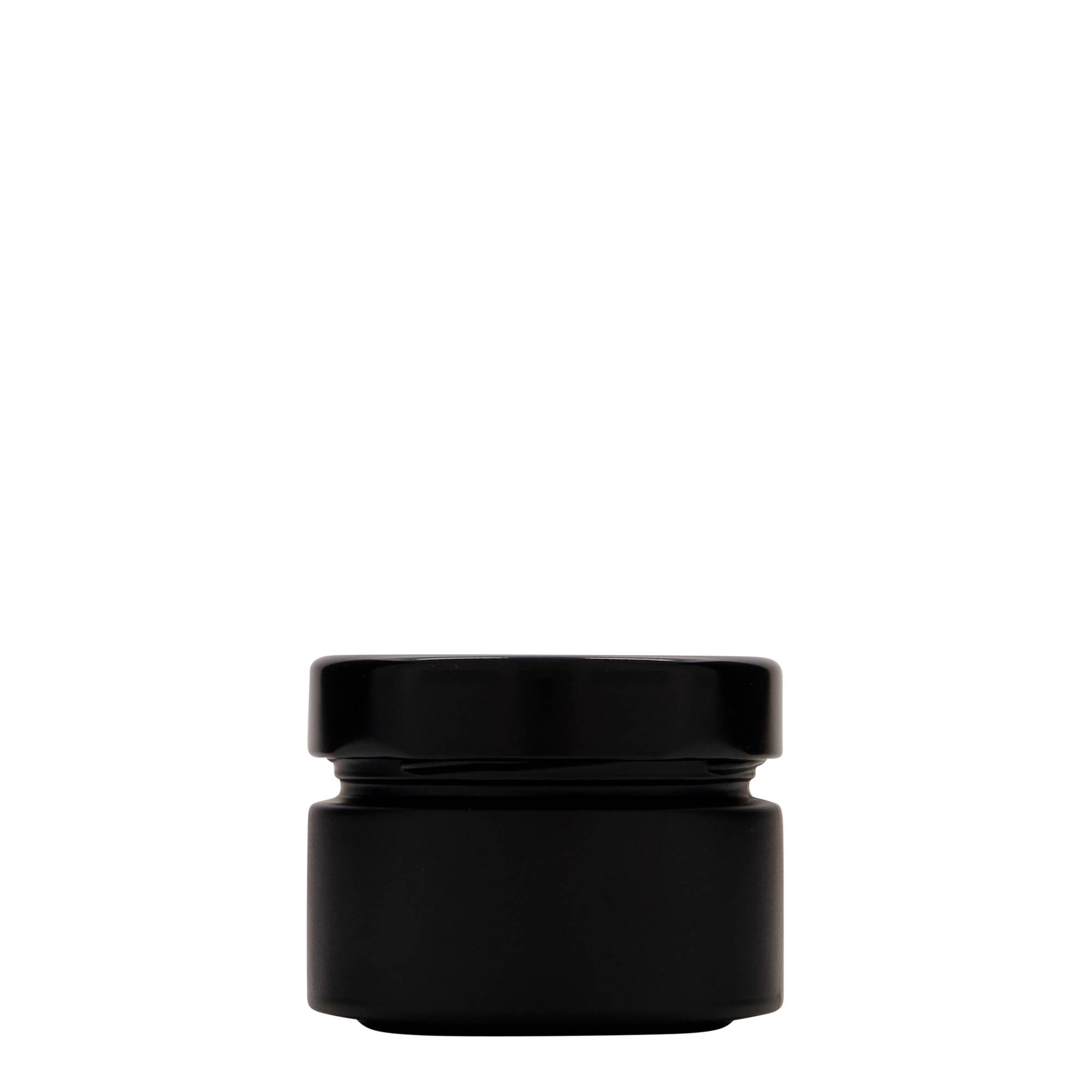 130 ml round glass 'Aurora', black, opening: Deep-Twist-Off (DTO 66) 130 ml round glass 'Aurora', black, opening: Deep-Twist-Off (DTO 66)