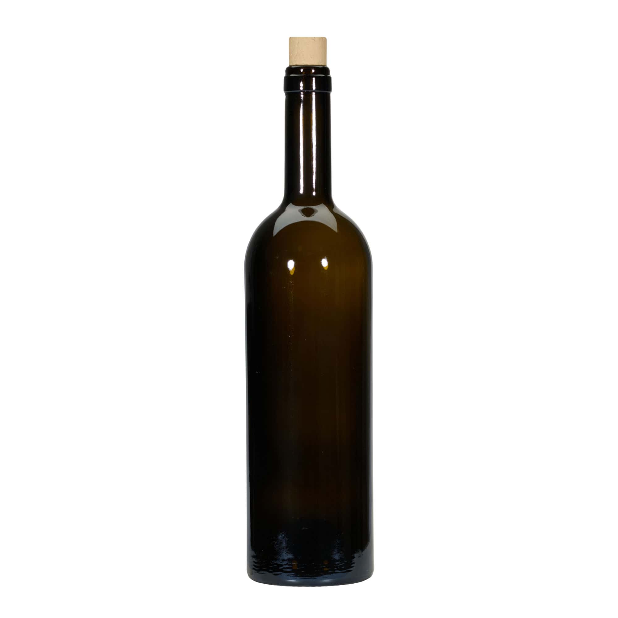 750 ml wine bottle 'Golia', antique green, neck: cork