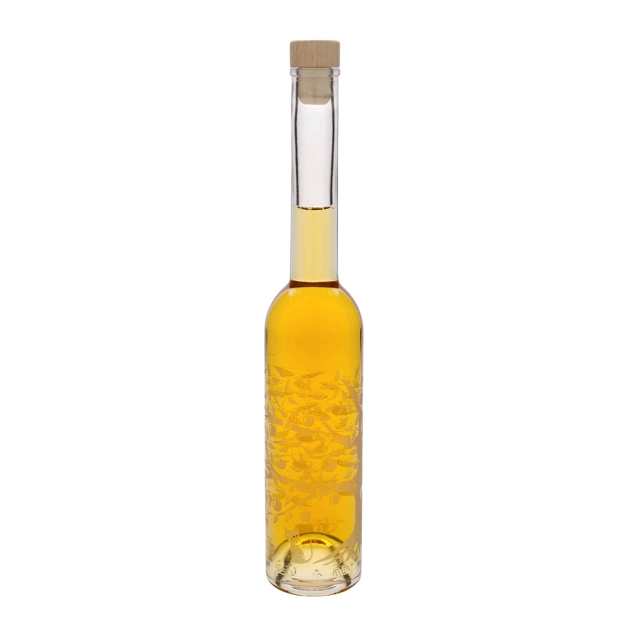 350 ml glass bottle 'Opera', motif: apple tree, opening: cork