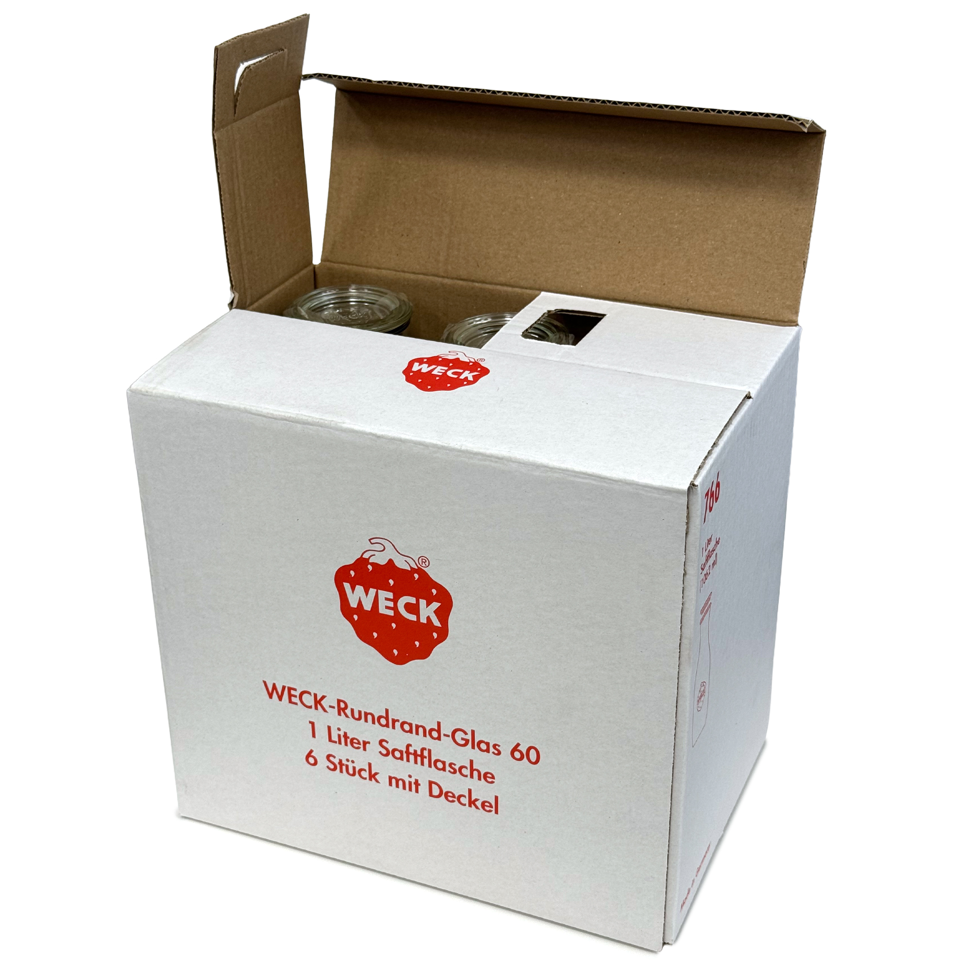 6x 1000 ml WECK juice bottle with glass lid RR 60
