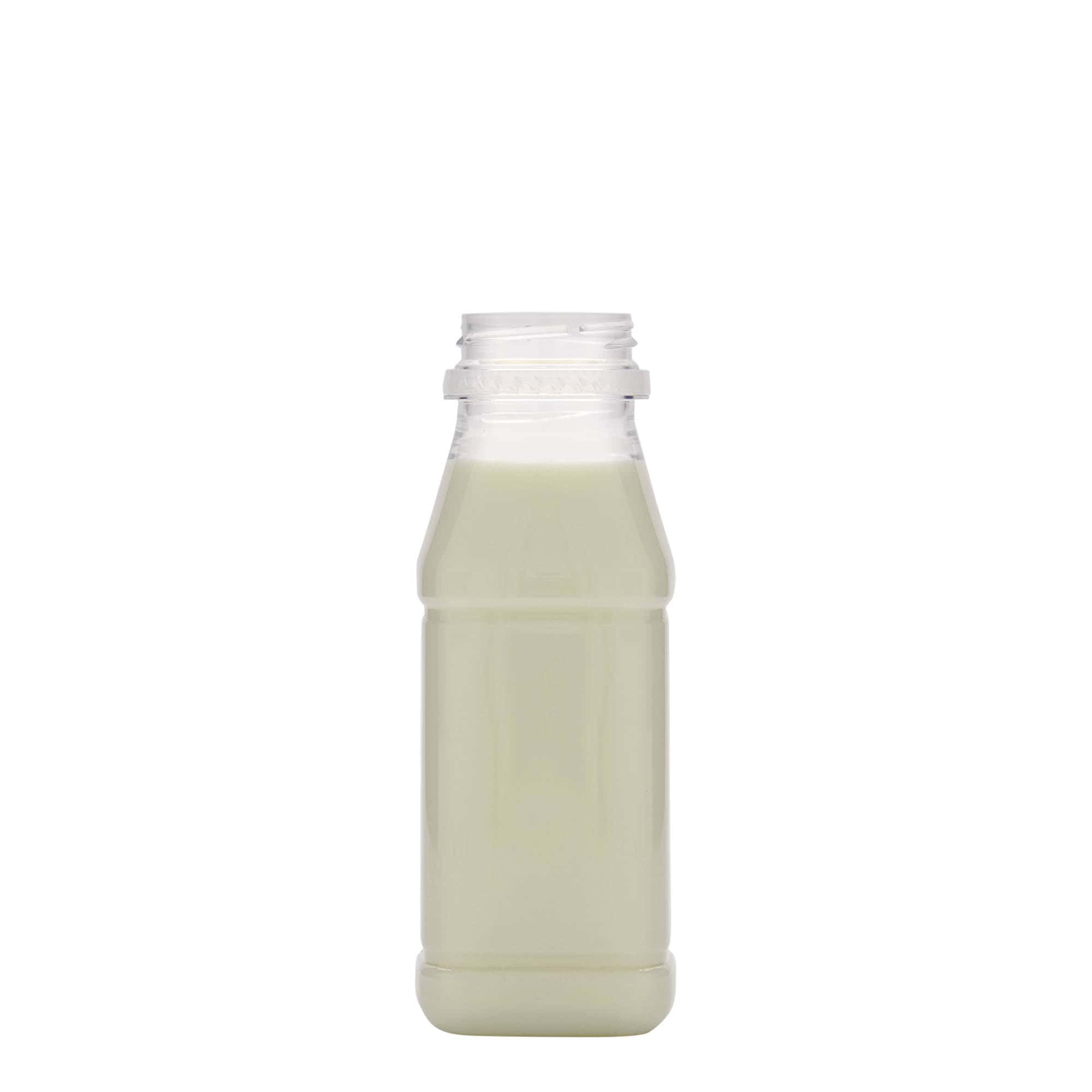 250 ml PET bottle 'Milk and Juice Carré', square, plastic, opening: 38 mm