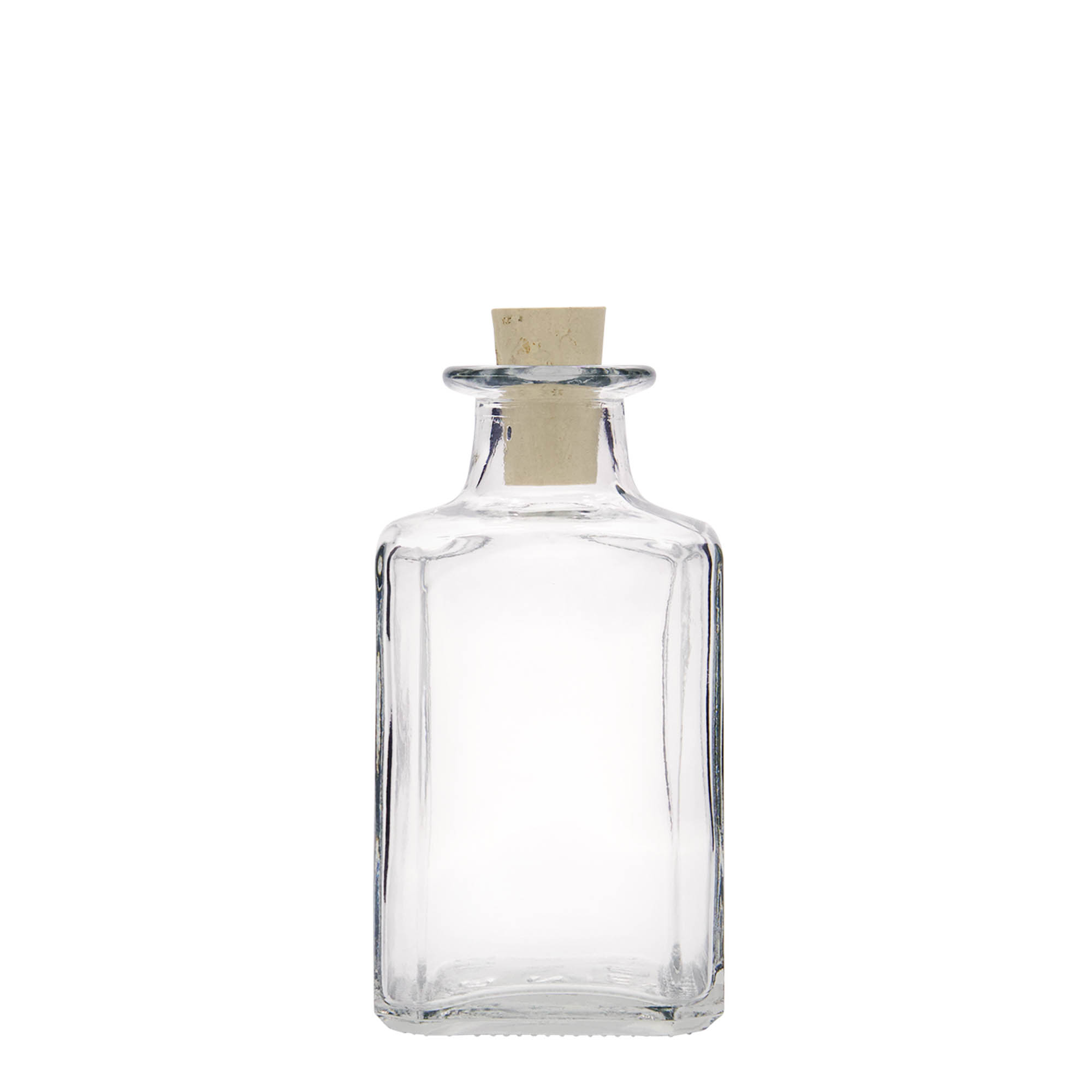 250 ml glass bottle 'Torben', square, opening: cork 250 ml glass bottle 'Torben', square, opening: cork
