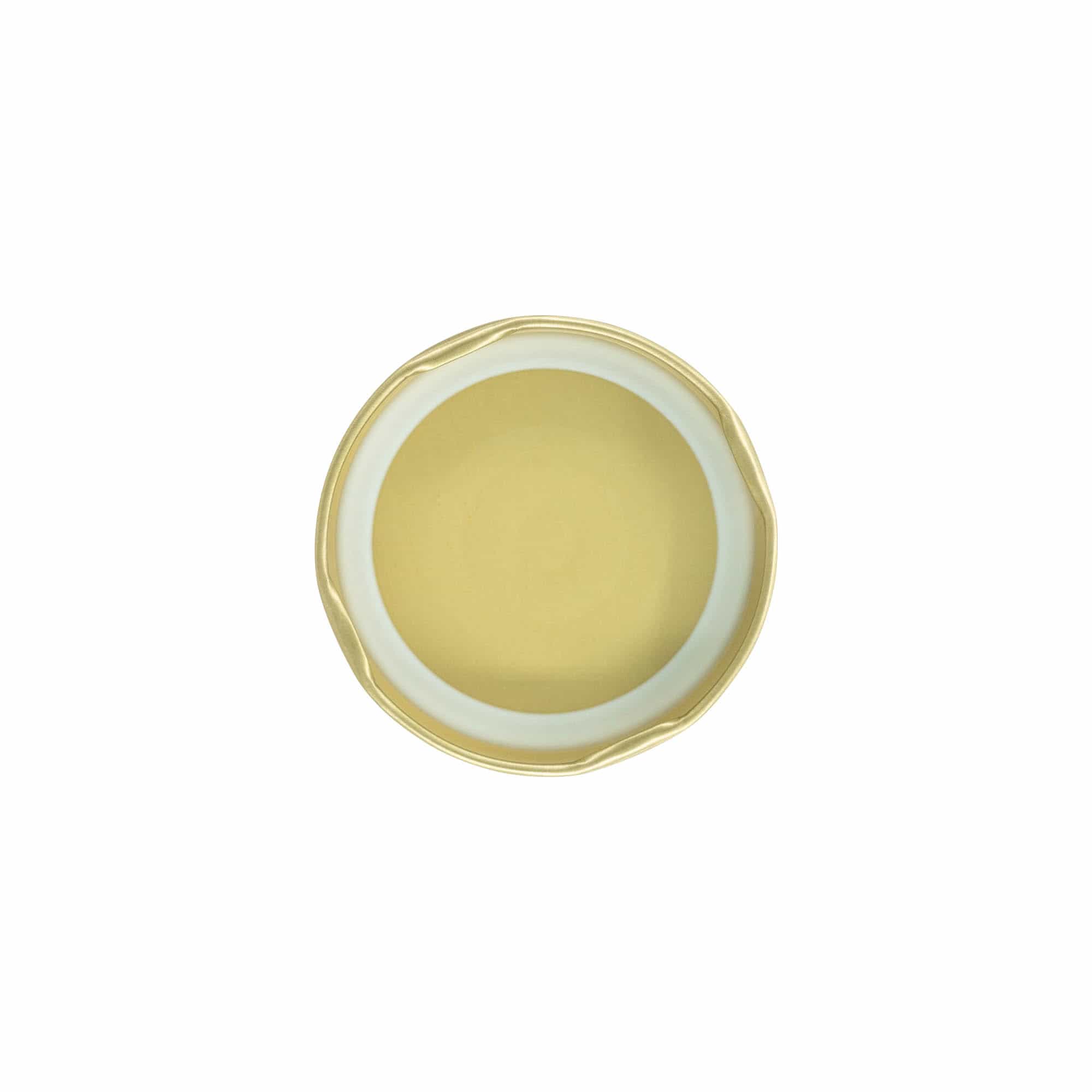Twist-off lid, tinplate, gold, for opening: TO 63
