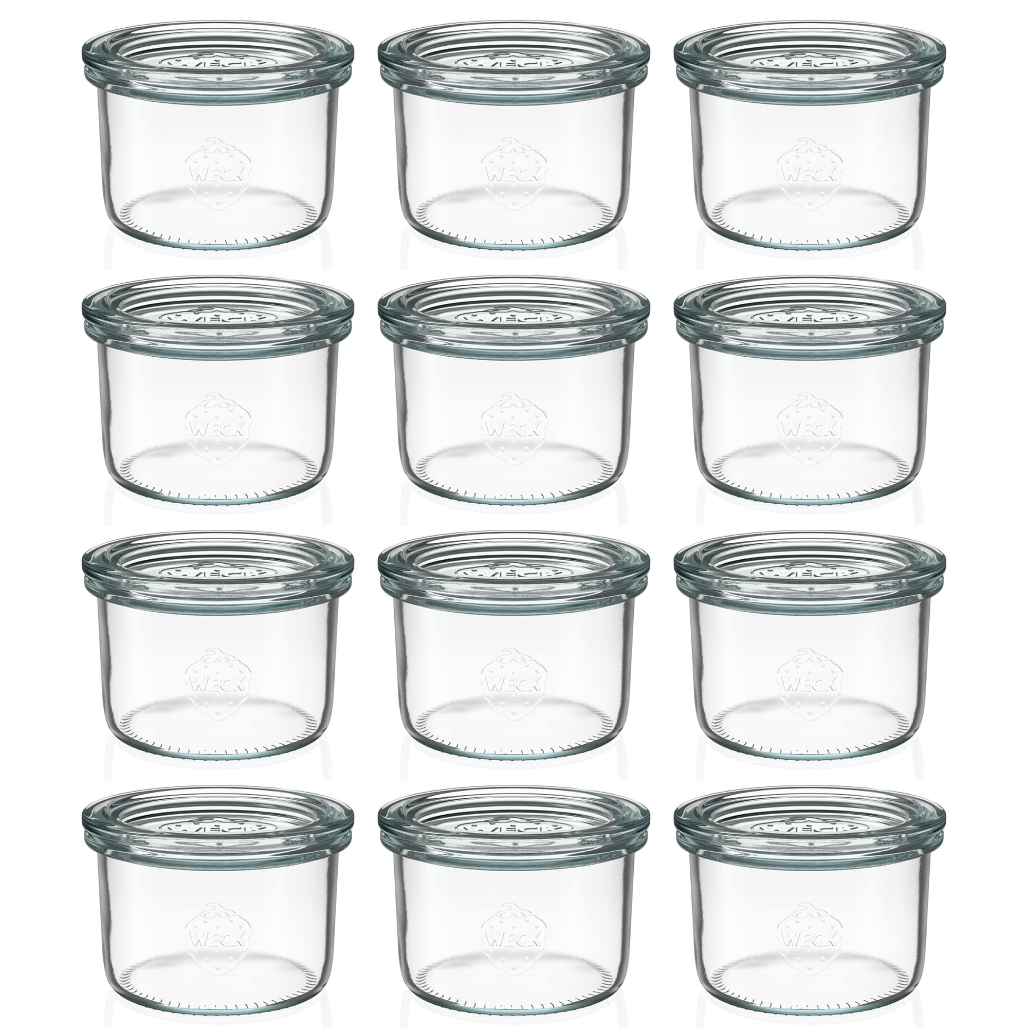 12x 200 ml WECK inverted jar with glass lid RR 80