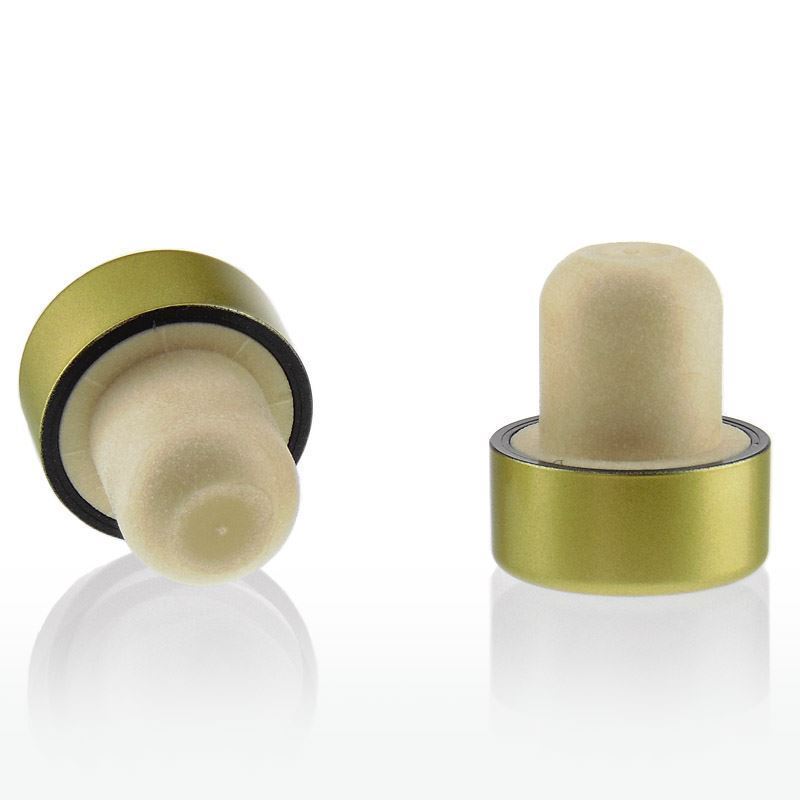 Handle cork 19 mm, plastic, gold, for opening: cork Handle cork 19 mm, plastic, gold, for opening: cork