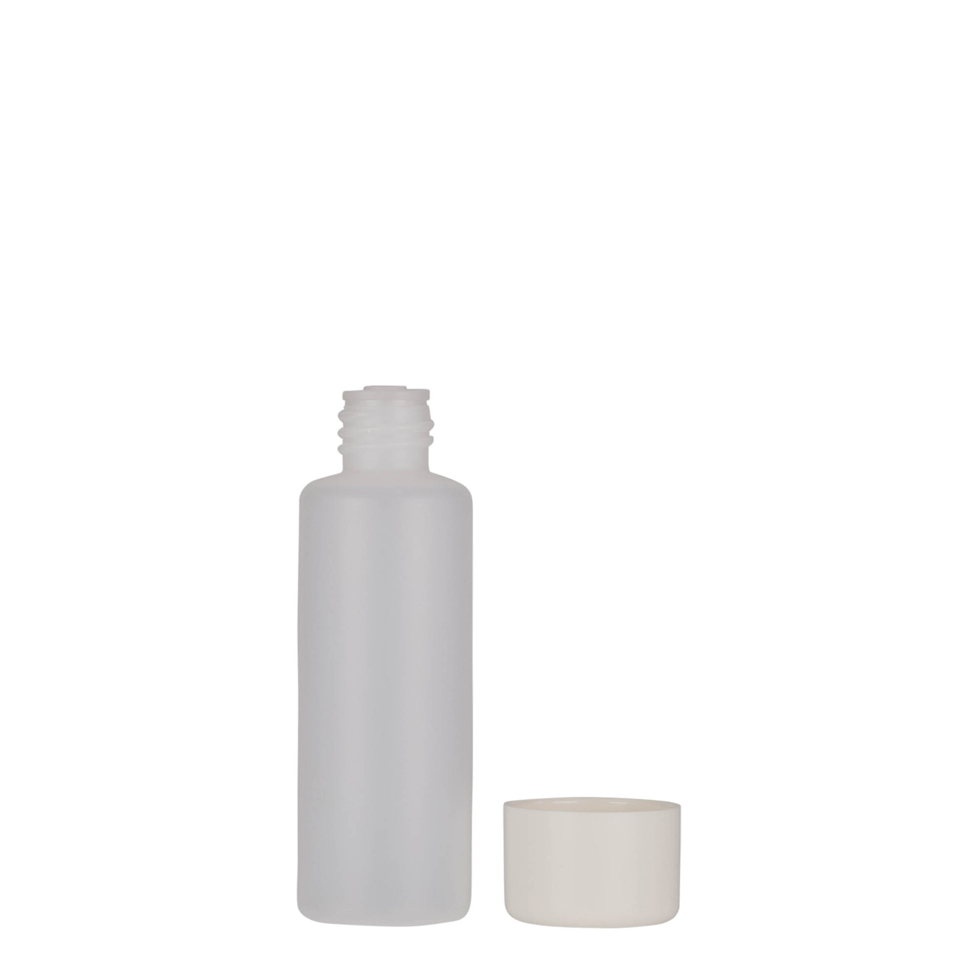 50 ml round bottle, PE plastic, natural, opening: screw cap
