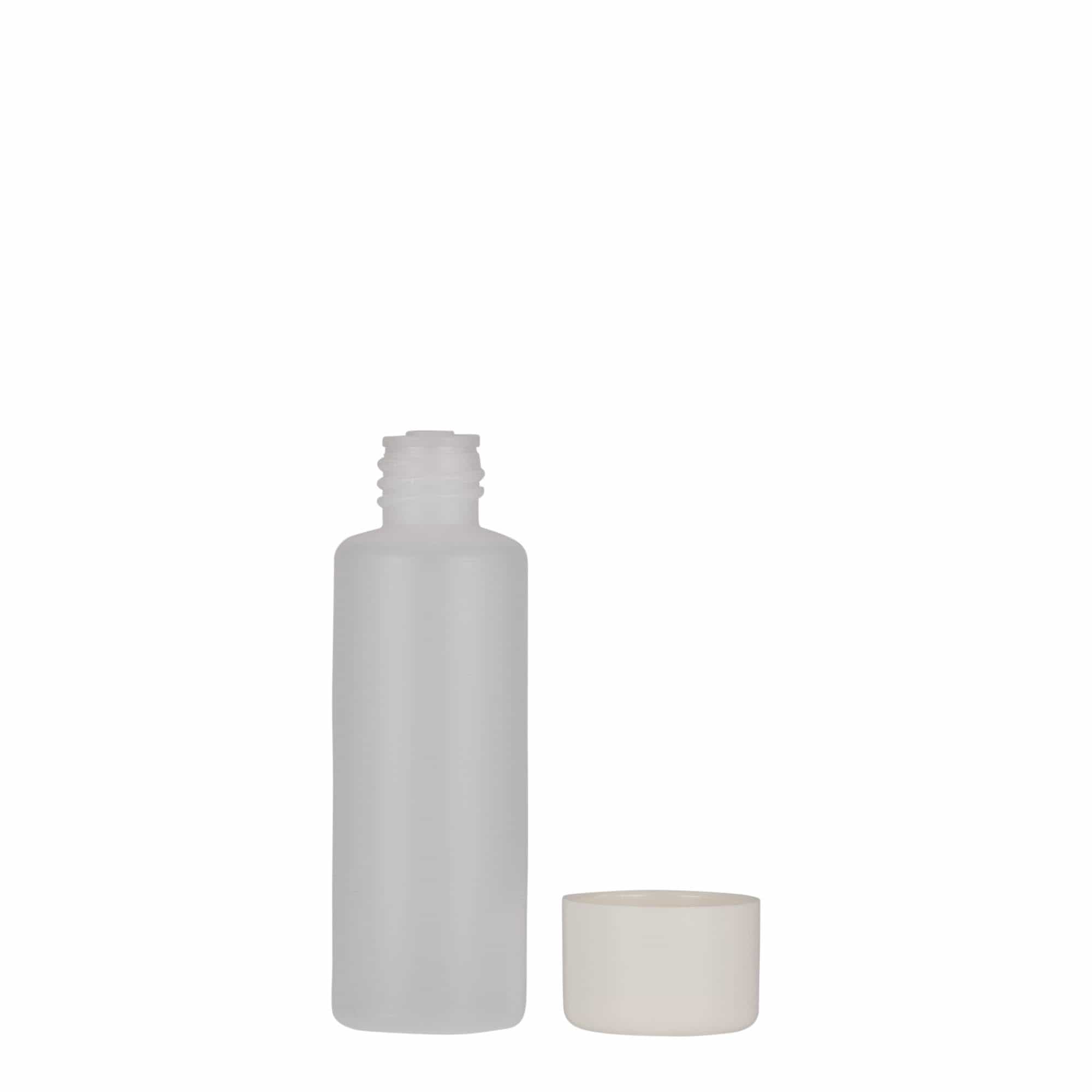 50 ml round bottle, PE plastic, natural, opening: screw cap