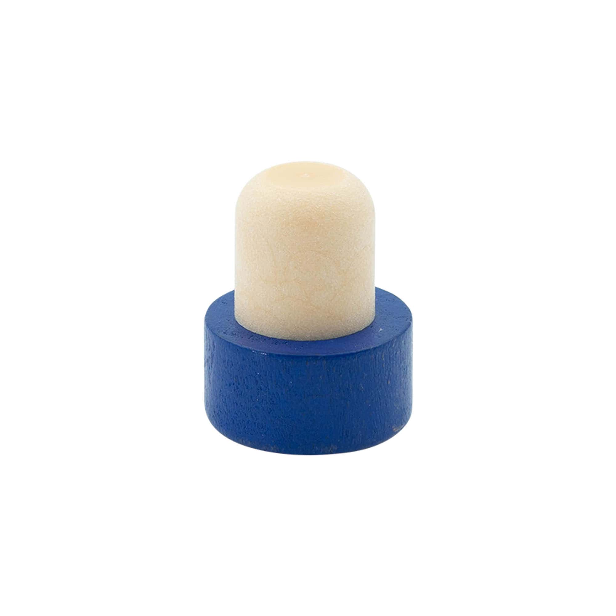 Handle cork 19 mm, wood/plastic, blue, for opening: cork