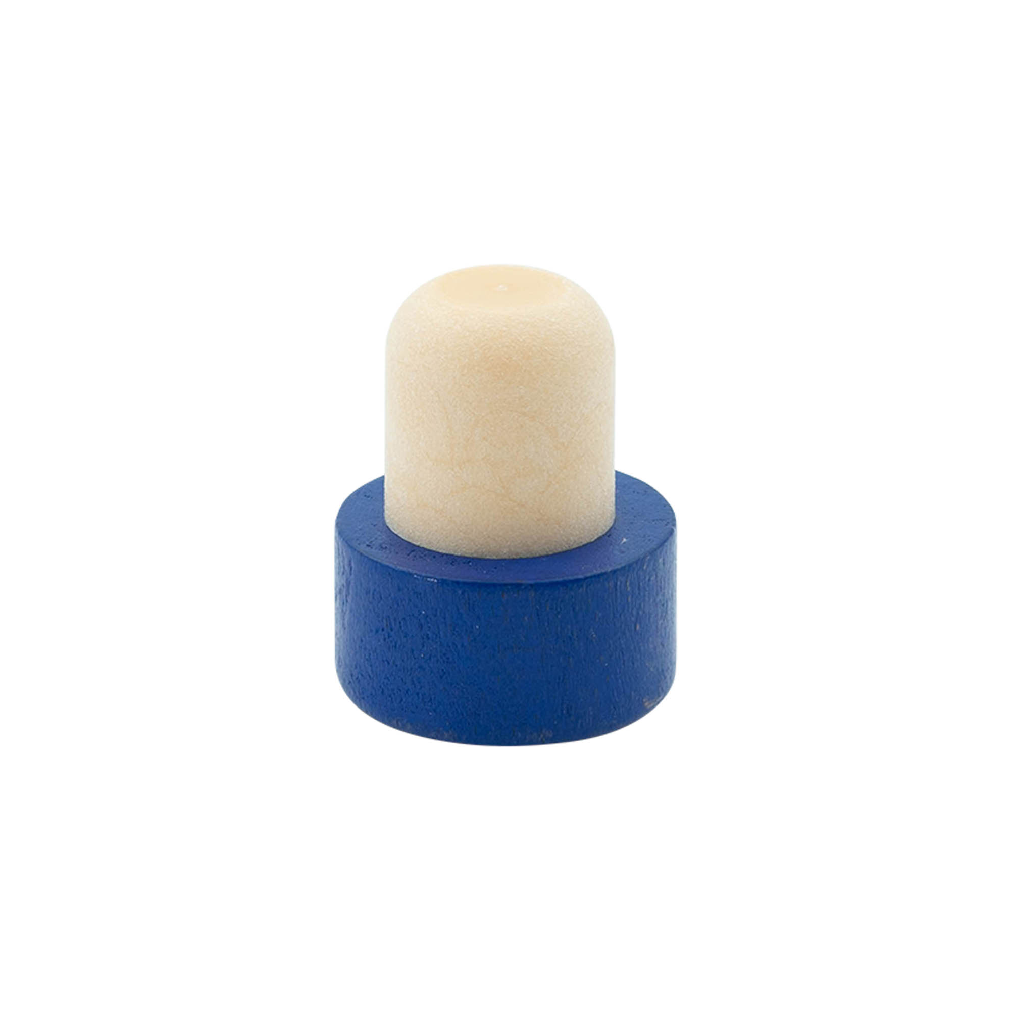 Handle cork 19 mm, wood/plastic, blue, for opening: cork Handle cork 19 mm, wood/plastic, blue, for opening: cork