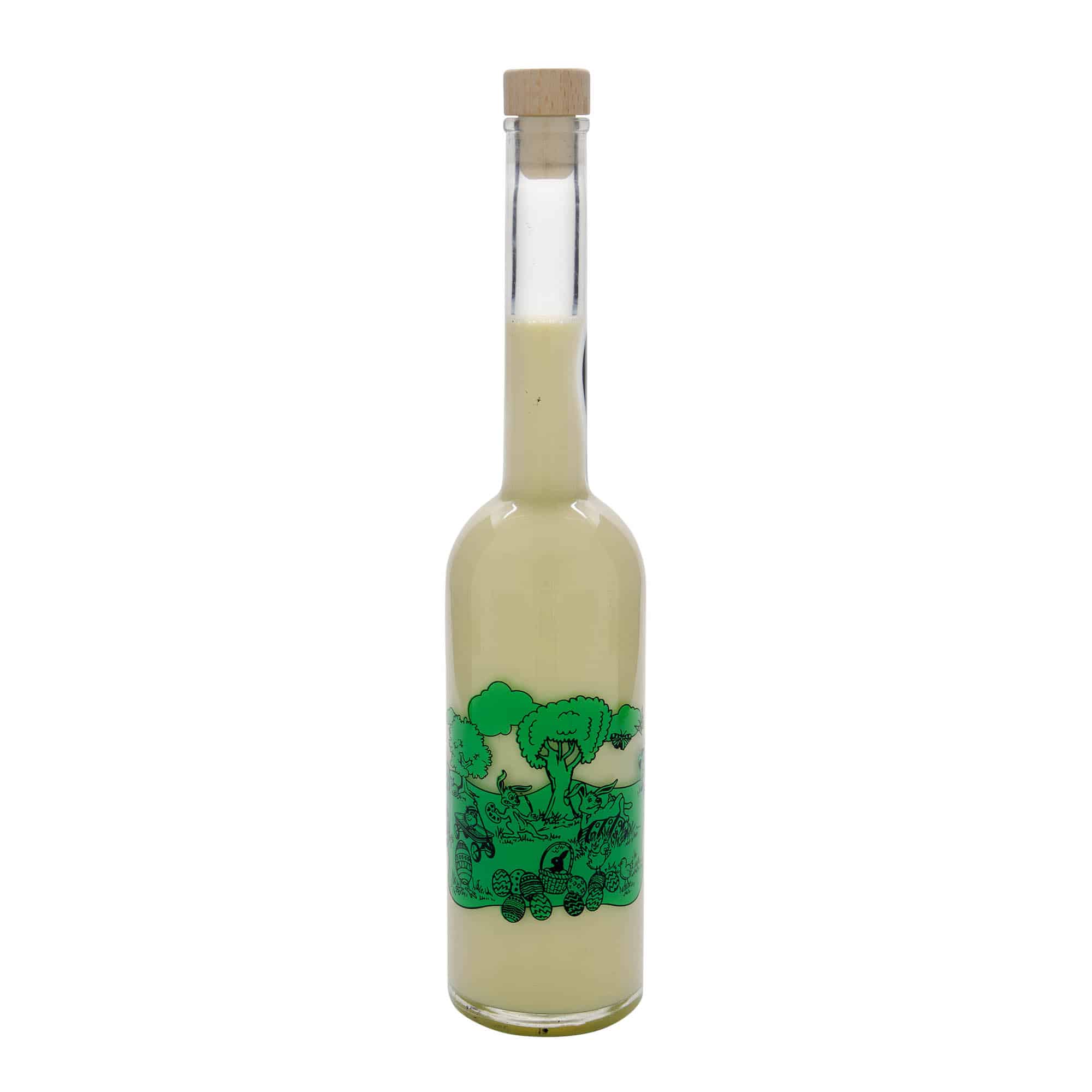 500 ml glass bottle 'Opera', design: Happy Easter, opening: cork