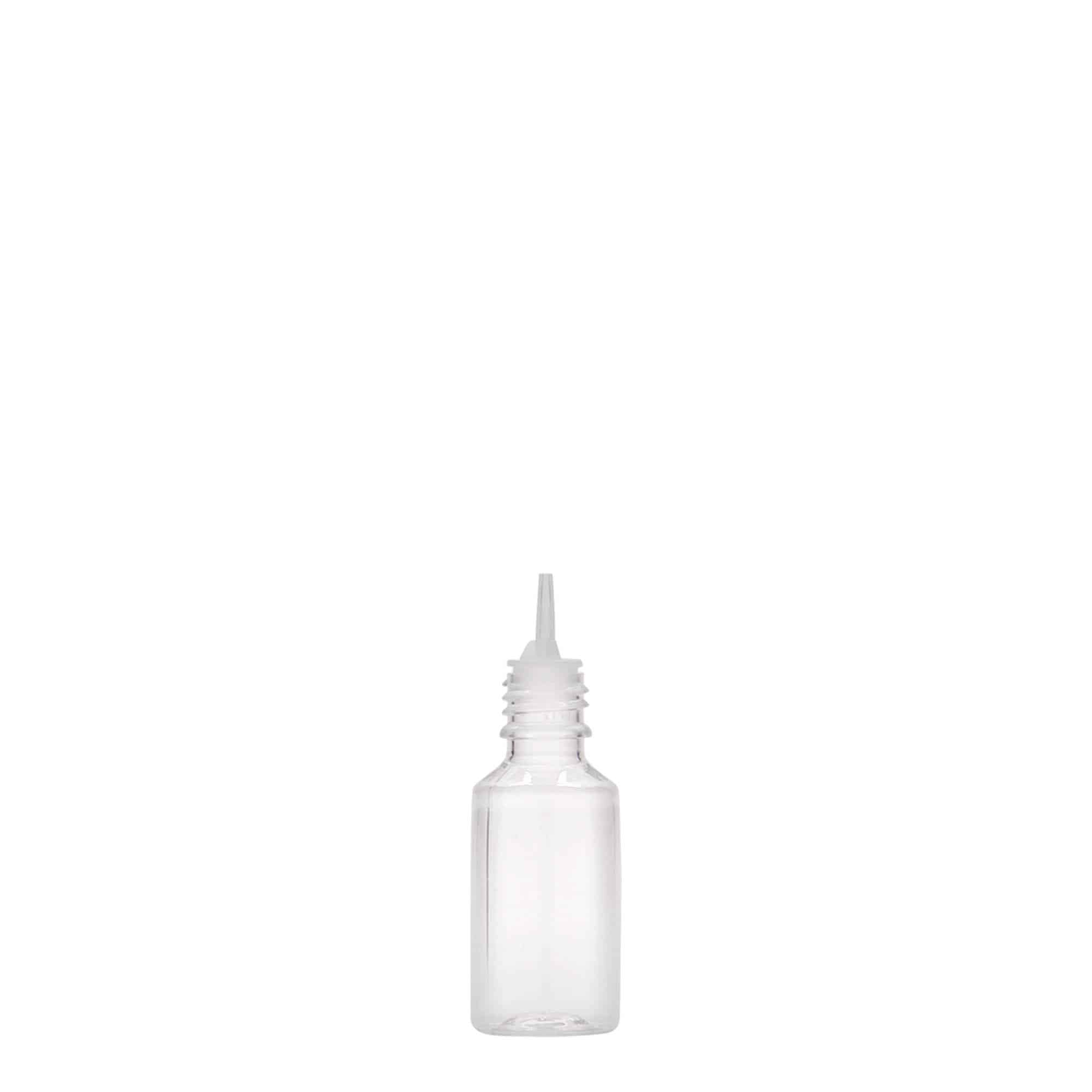 10 ml PET bottle 'E-Liquid' with quality seal and child safety lock, plastic, closure: screw cap