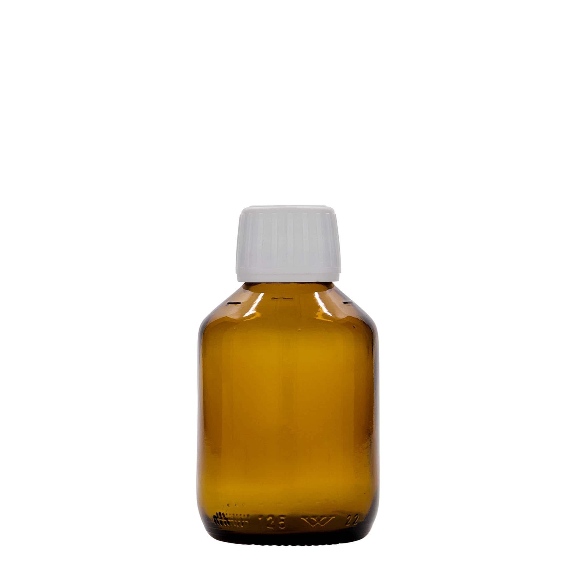 125 ml medicine bottle, brown, glass, opening: PP 28