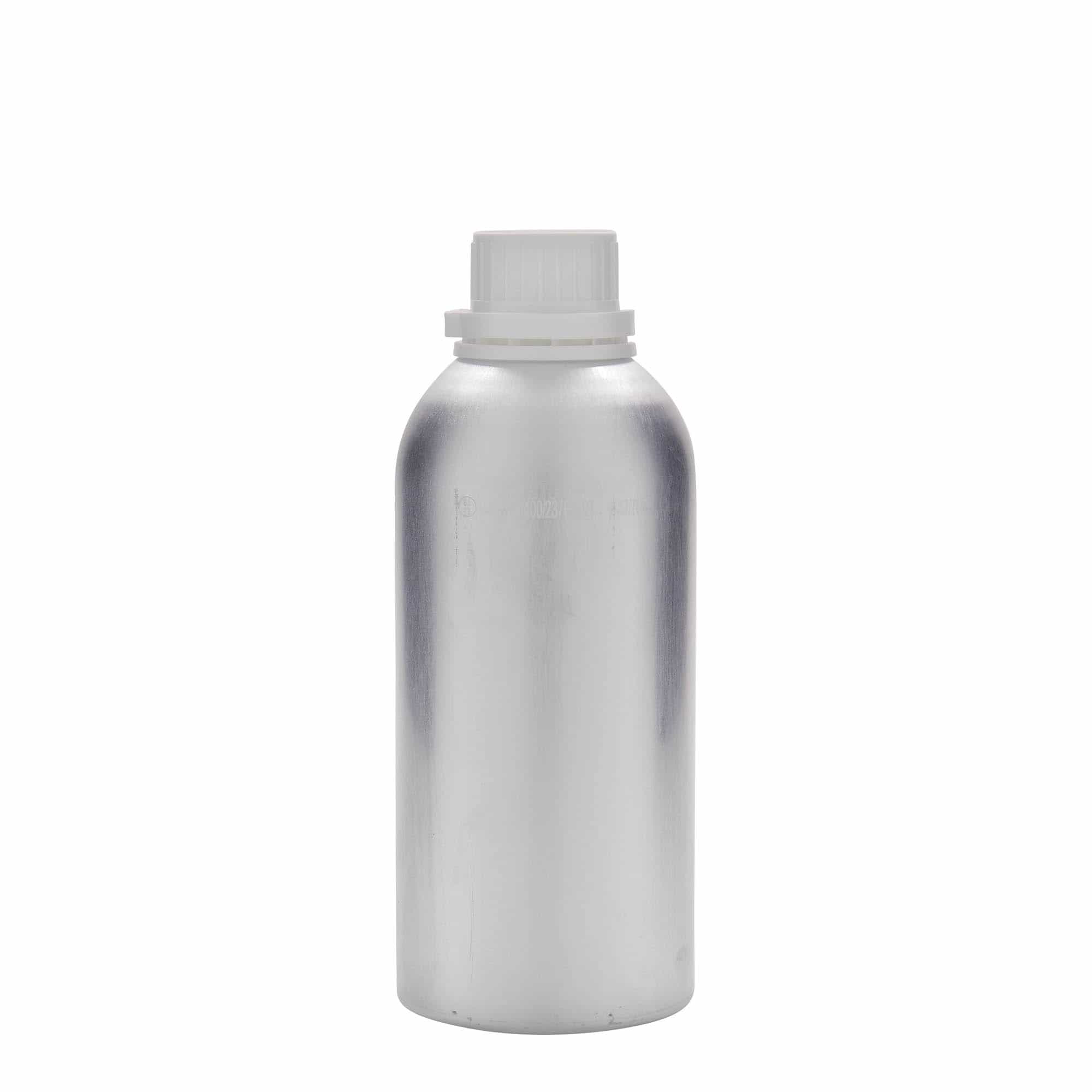 625 ml aluminium bottle, metal, silver, closure: DIN 32