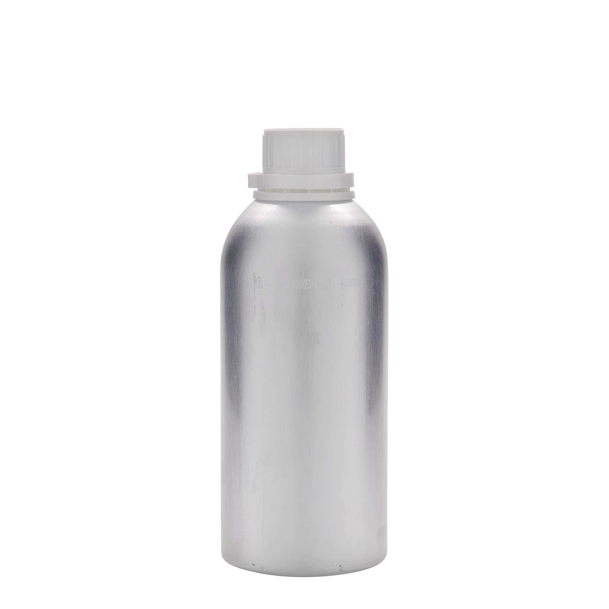 625 ml aluminium bottle, metal, silver, opening: DIN 32