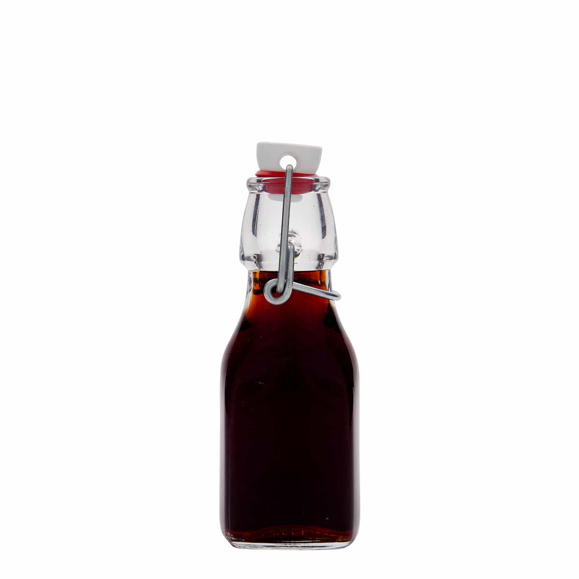 125 ml glass bottle 'Swing', square, closure: swing top