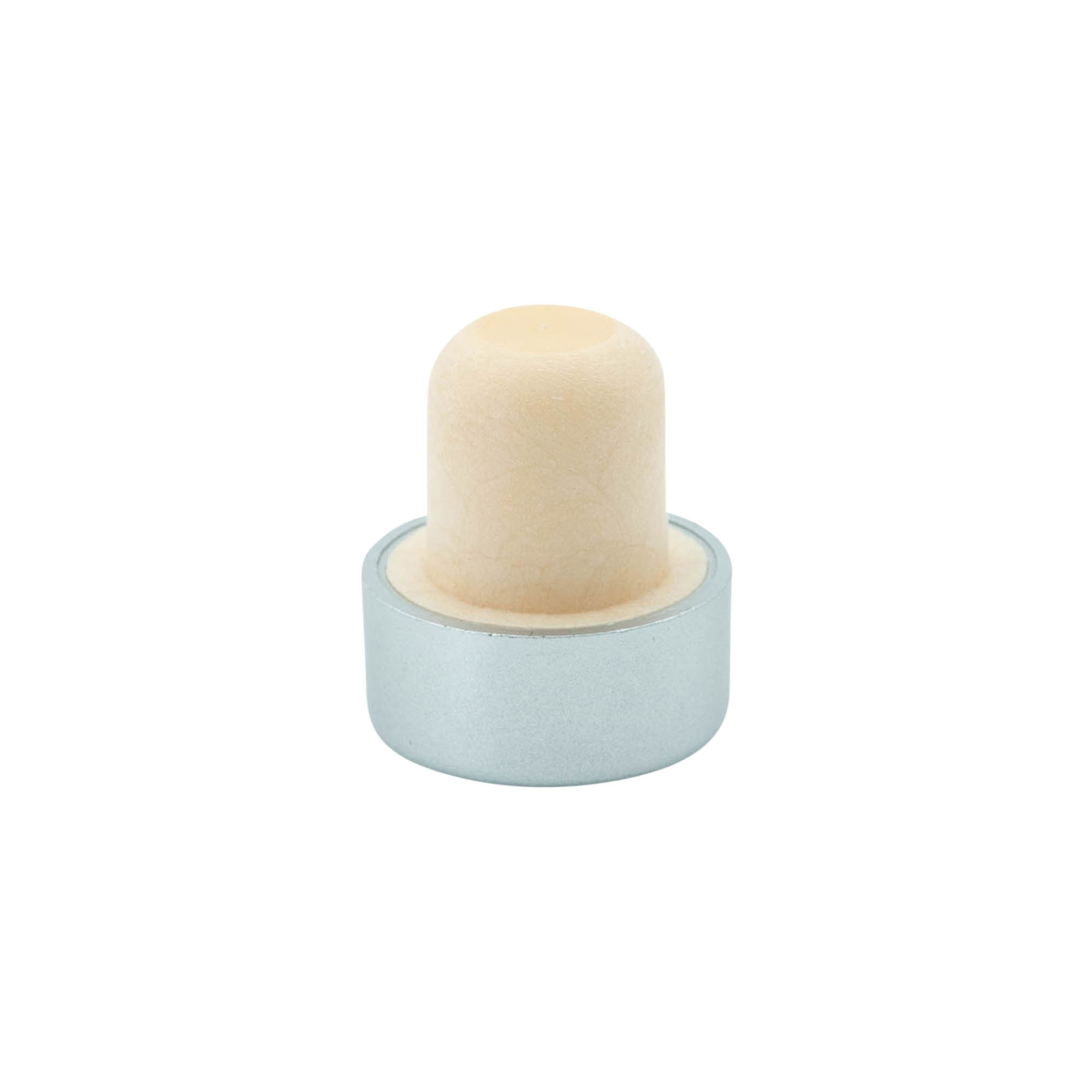 Handle cork 19 mm, plastic, silver, for opening: cork