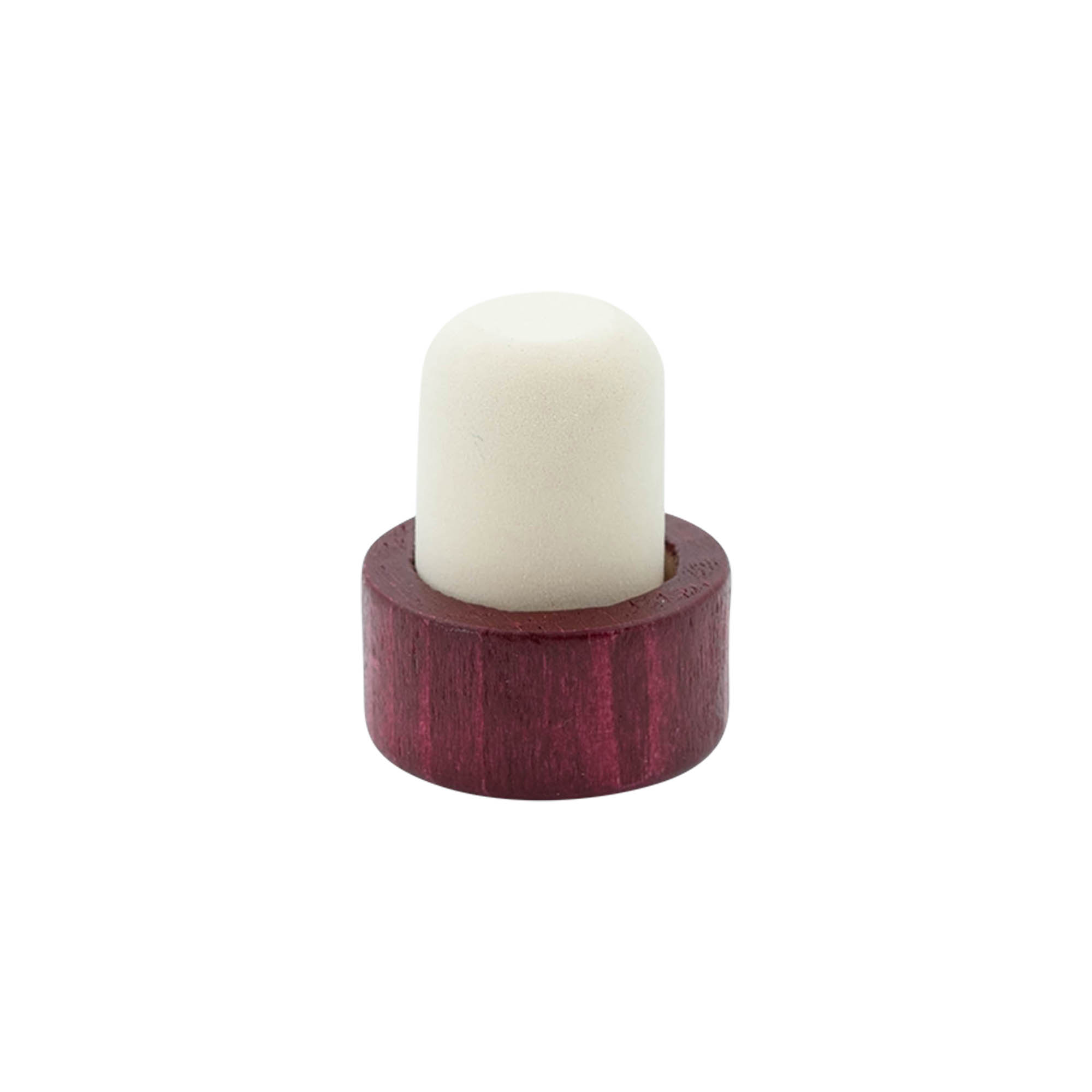 Handle cork 19 mm, wood/plastic, burgundy red, for opening: cork Handle cork 19 mm, wood/plastic, burgundy red, for opening: cork