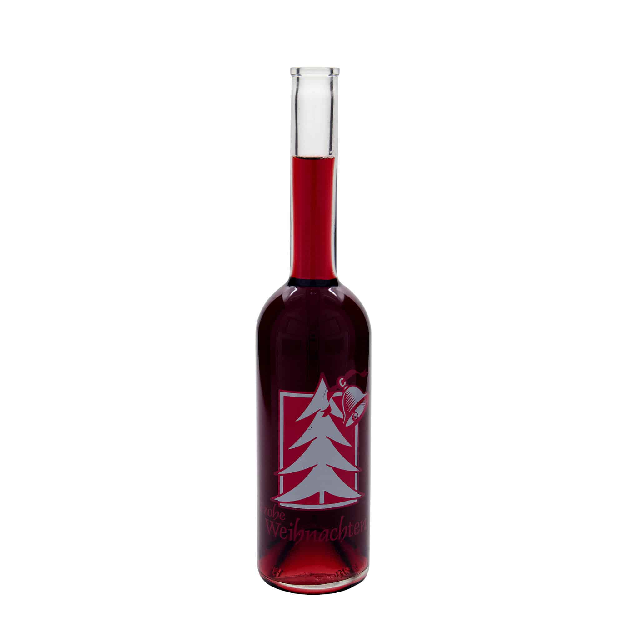 500 ml glass bottle 'Opera', print: Christmas greetings, closure: cork