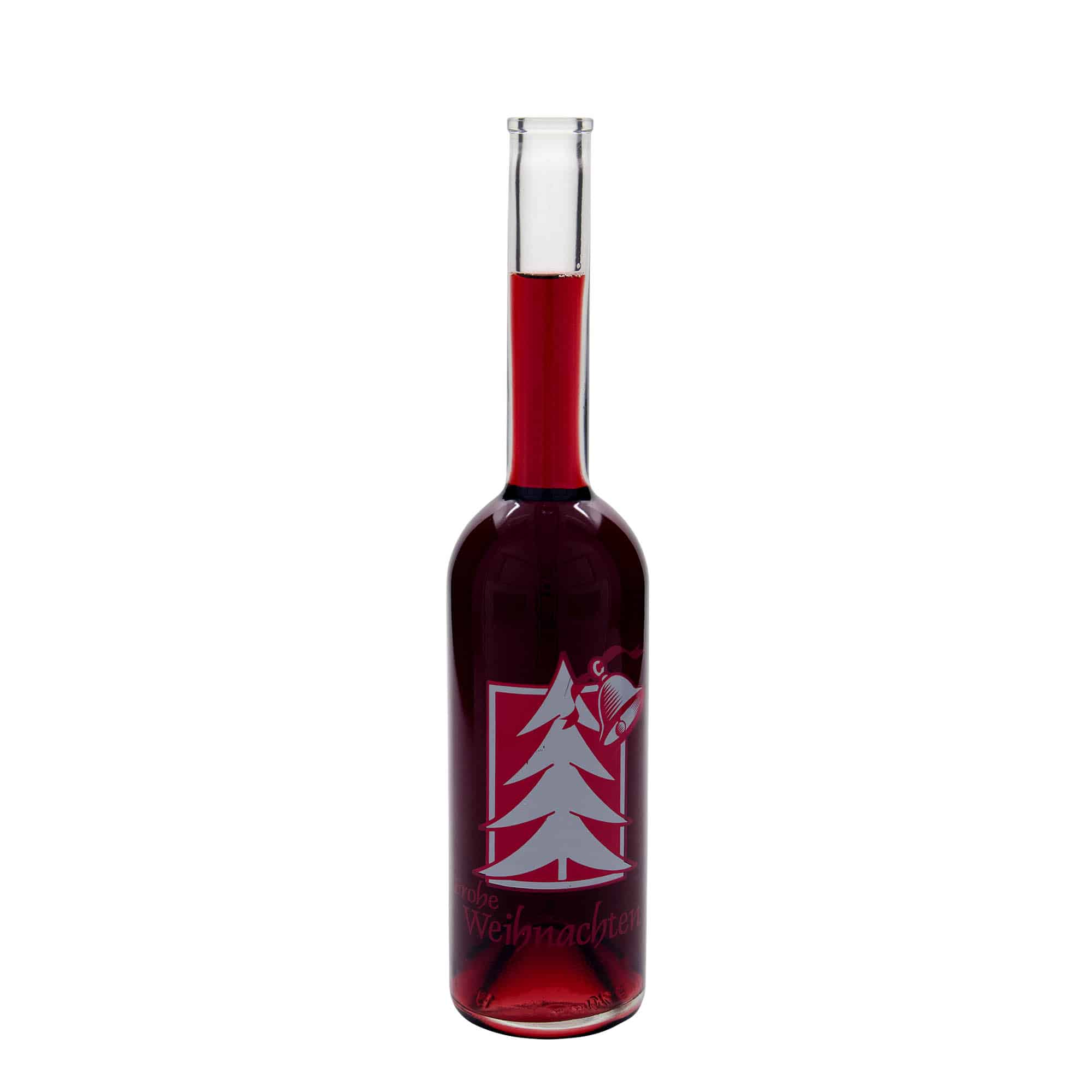 500 ml glass bottle 'Opera', motif: Christmas greeting, opening: cork
